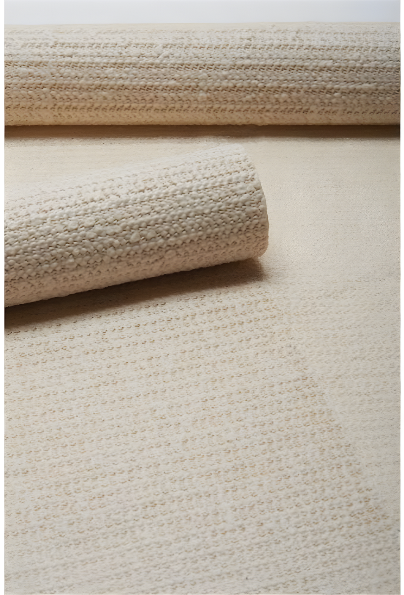 Ebern Designs Rectangle Shiftloc Solid Color Machine Made Polyester/Plastic/Acrylic Area Rug in Ivory
