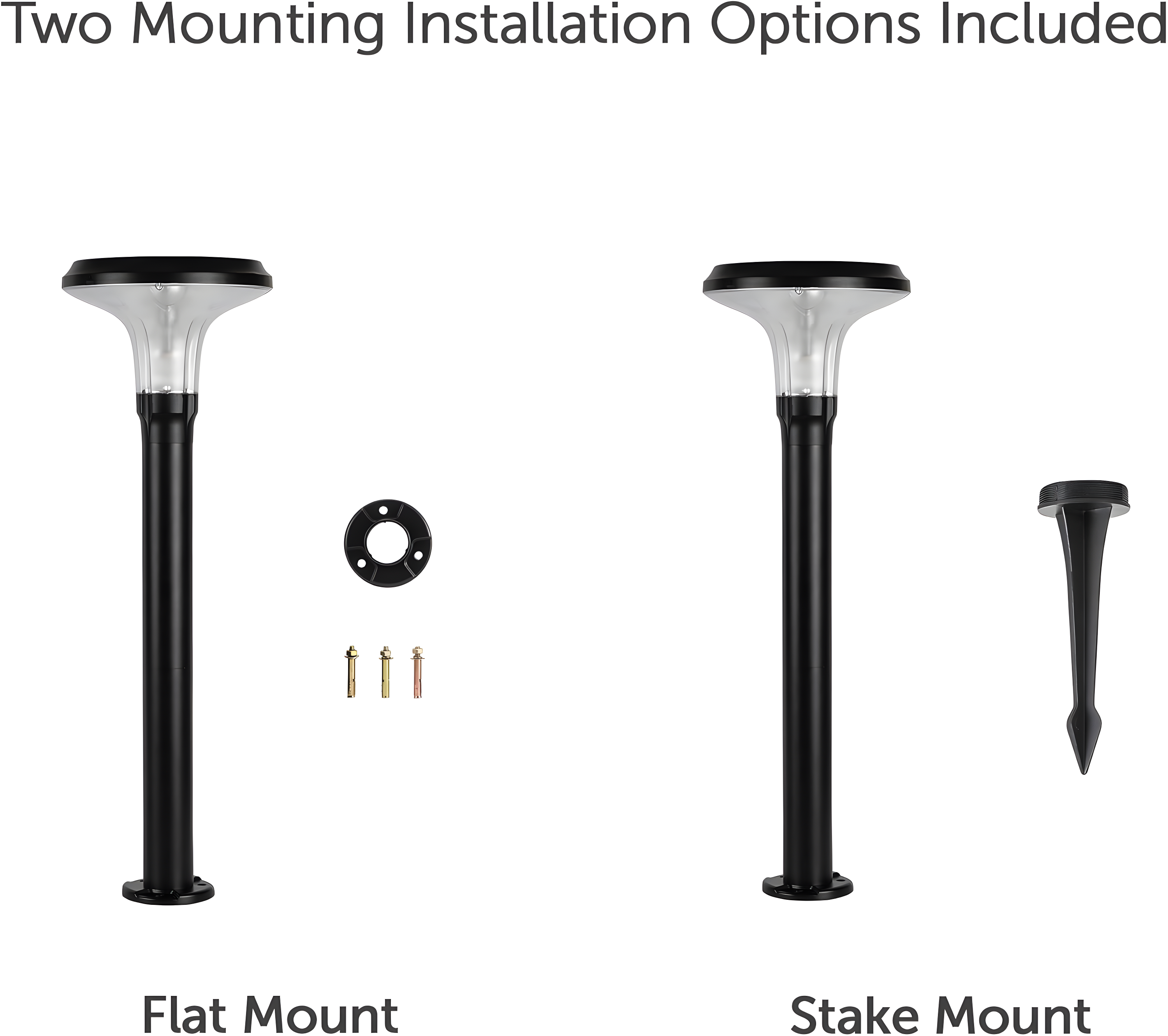 Vantage Solar Commercial Graded Black Warm White LED Pathway Bollard Light