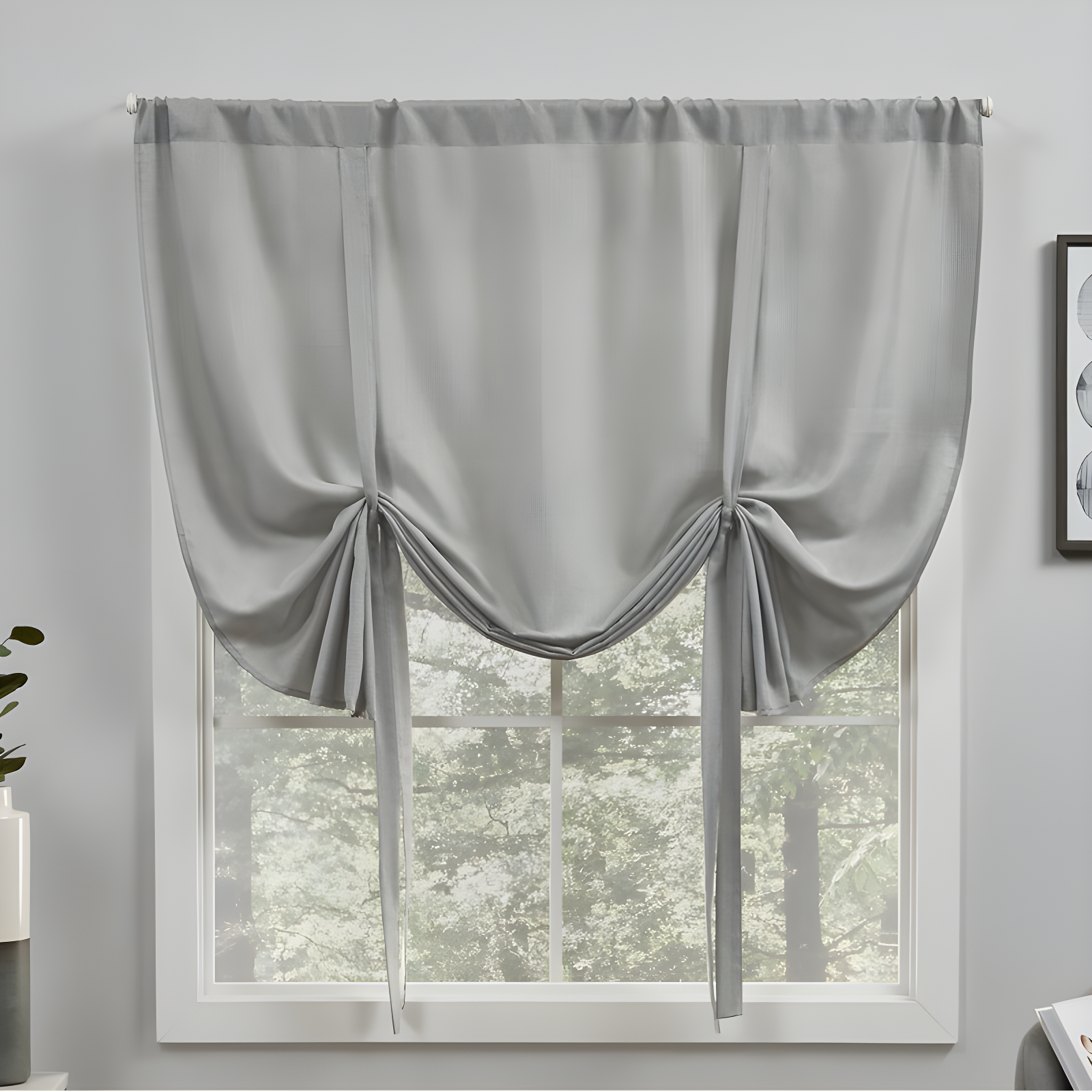 Amalgamated Textiles Exclusive Home Loha Light Filtering Rod Pocket Tie Up Shade