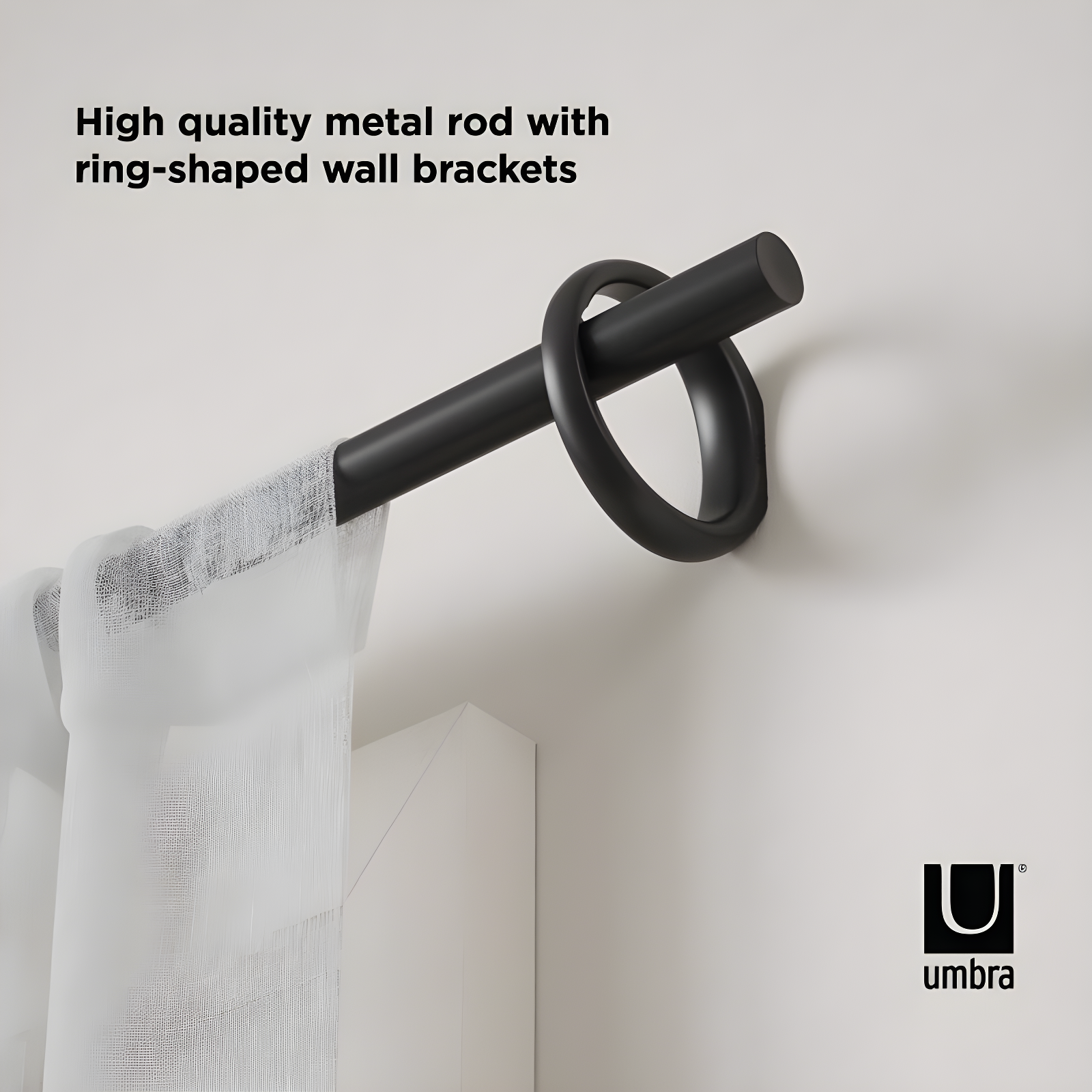 Umbra Steel Adjustable Single Curtain Rod