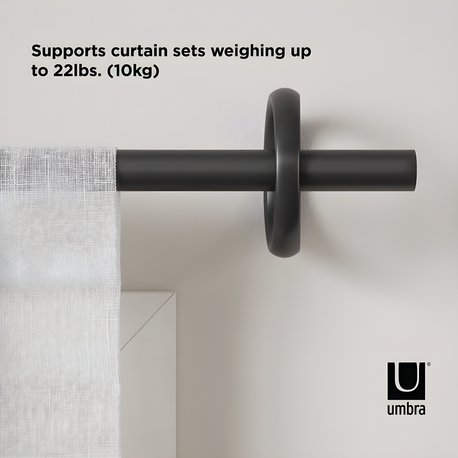 Umbra Steel Adjustable Single Curtain Rod