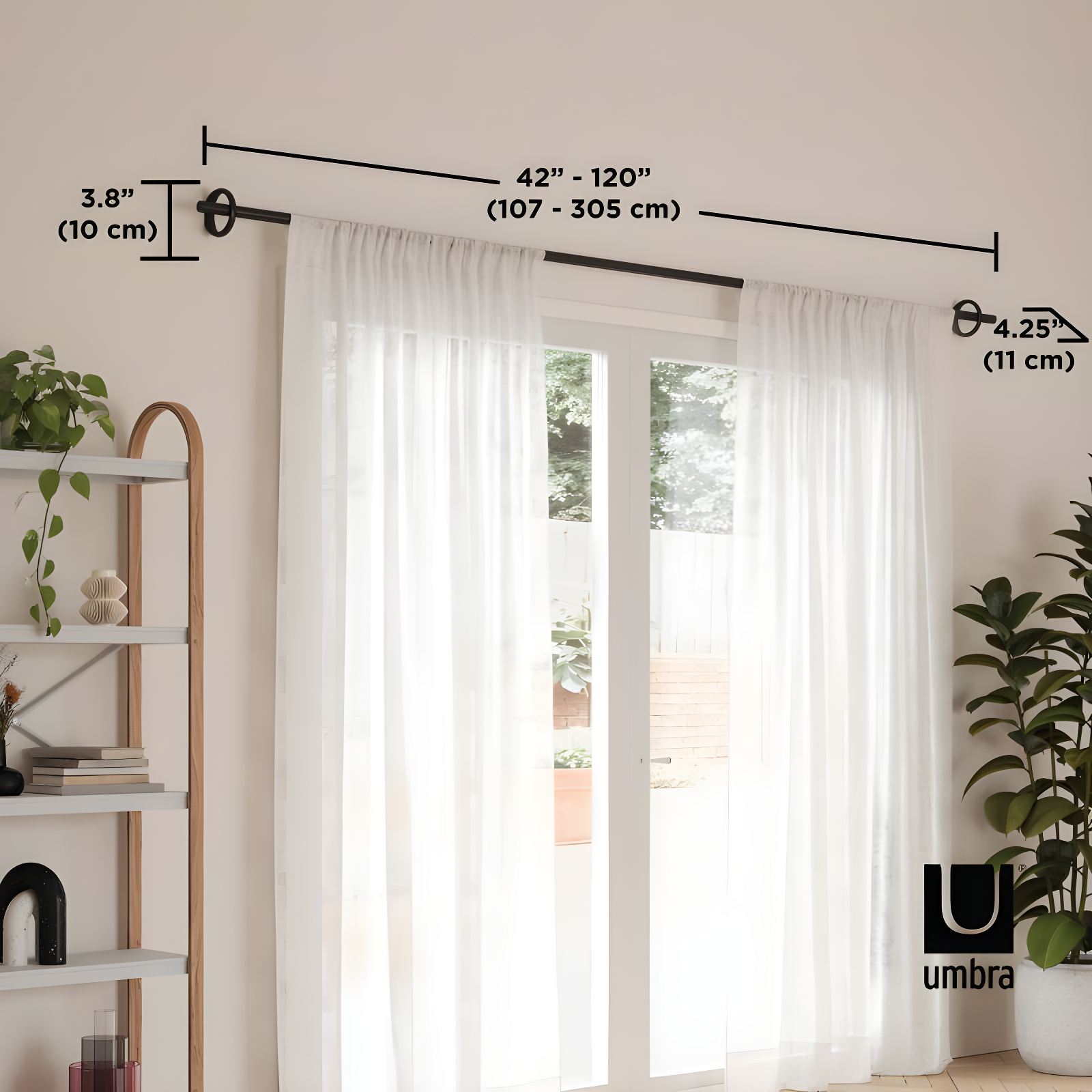 Umbra Steel Adjustable Single Curtain Rod