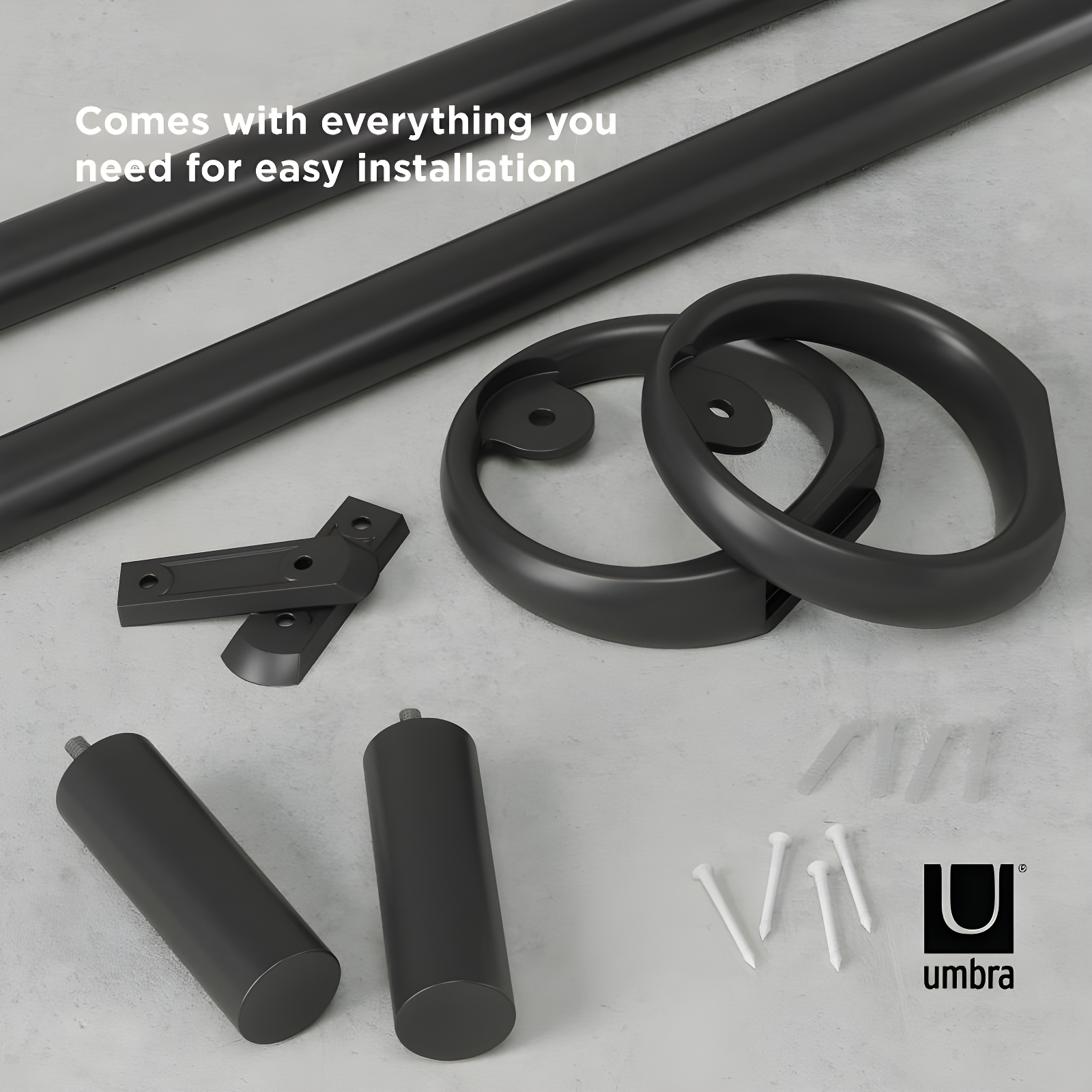 Umbra Steel Adjustable Single Curtain Rod