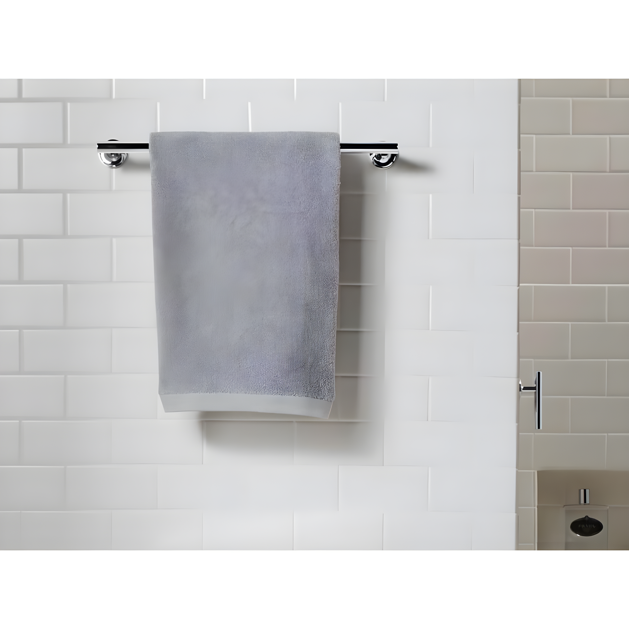 Purist® 24" Wall Mounted Round Towel Bar, Metal Wall-Mounted Towel Holder