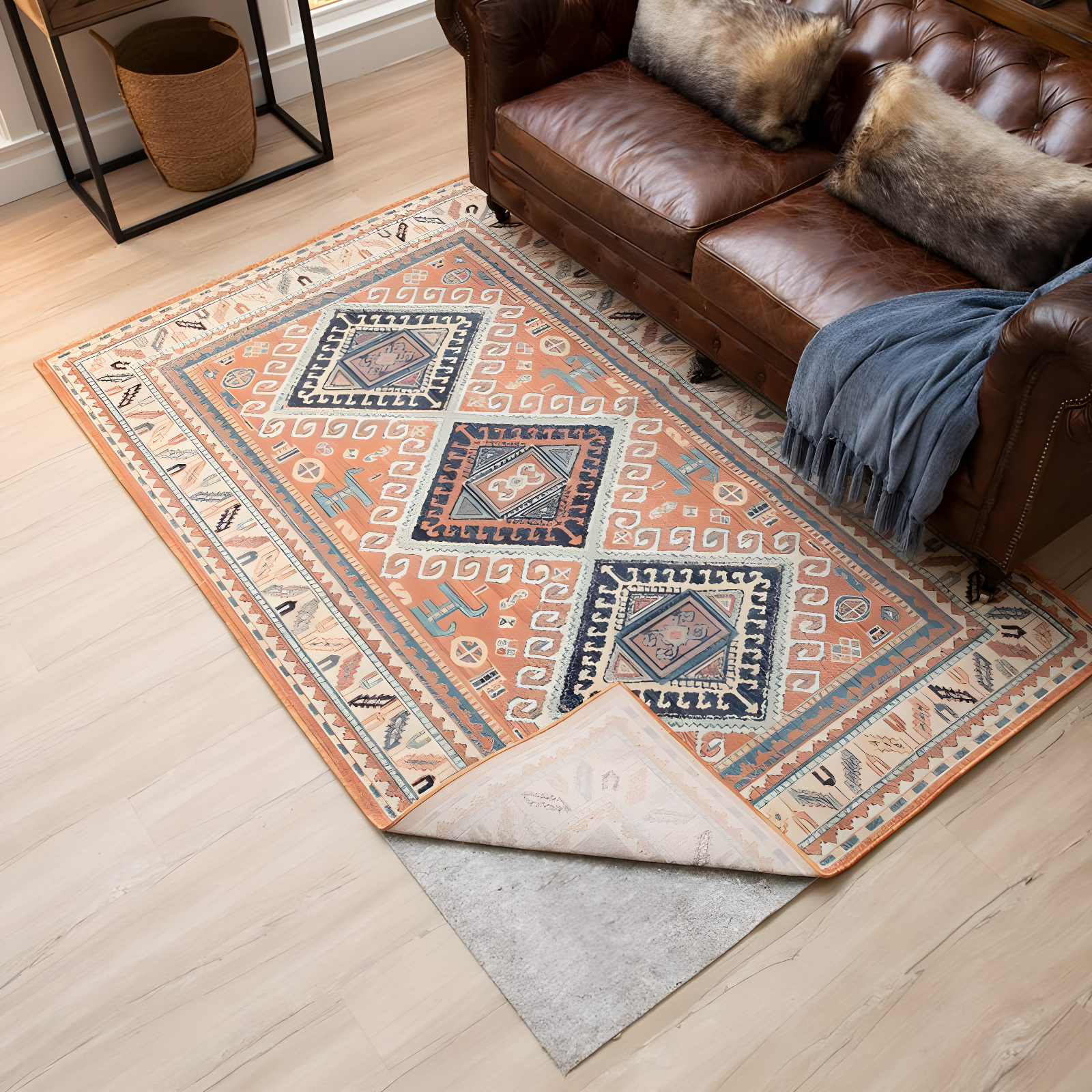 Mohawk 5'x7' Premium Dual Surface Rug Pad Natural: Skid-Resistant, Gray, Rectangle, Polyester, Latex Backing