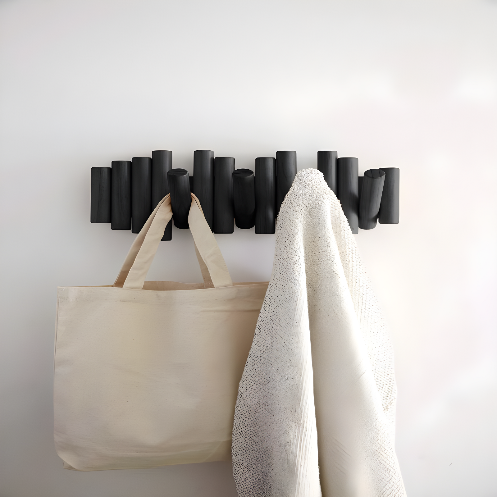 5 - Hook Solid Wood Coat Rack