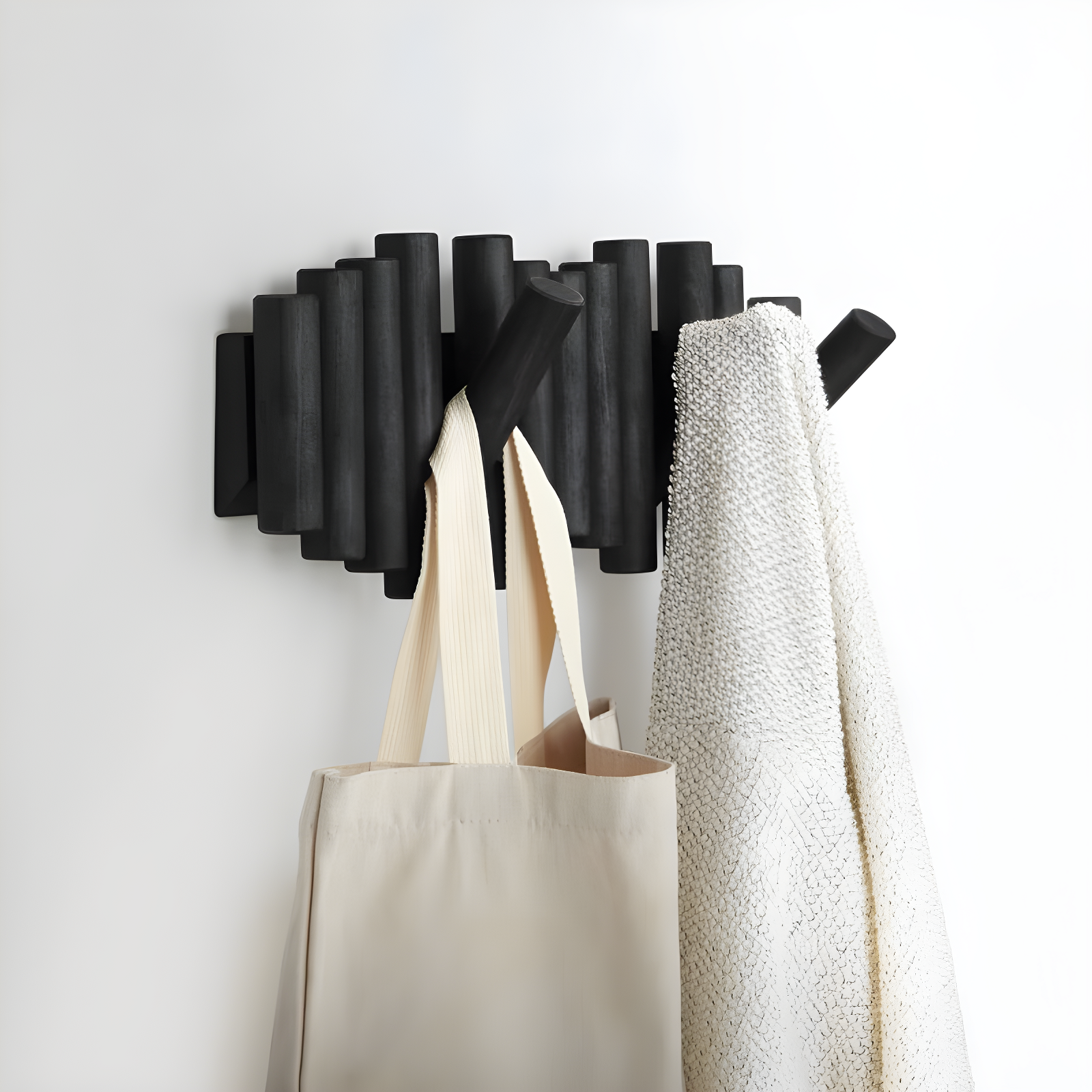 5 - Hook Solid Wood Coat Rack