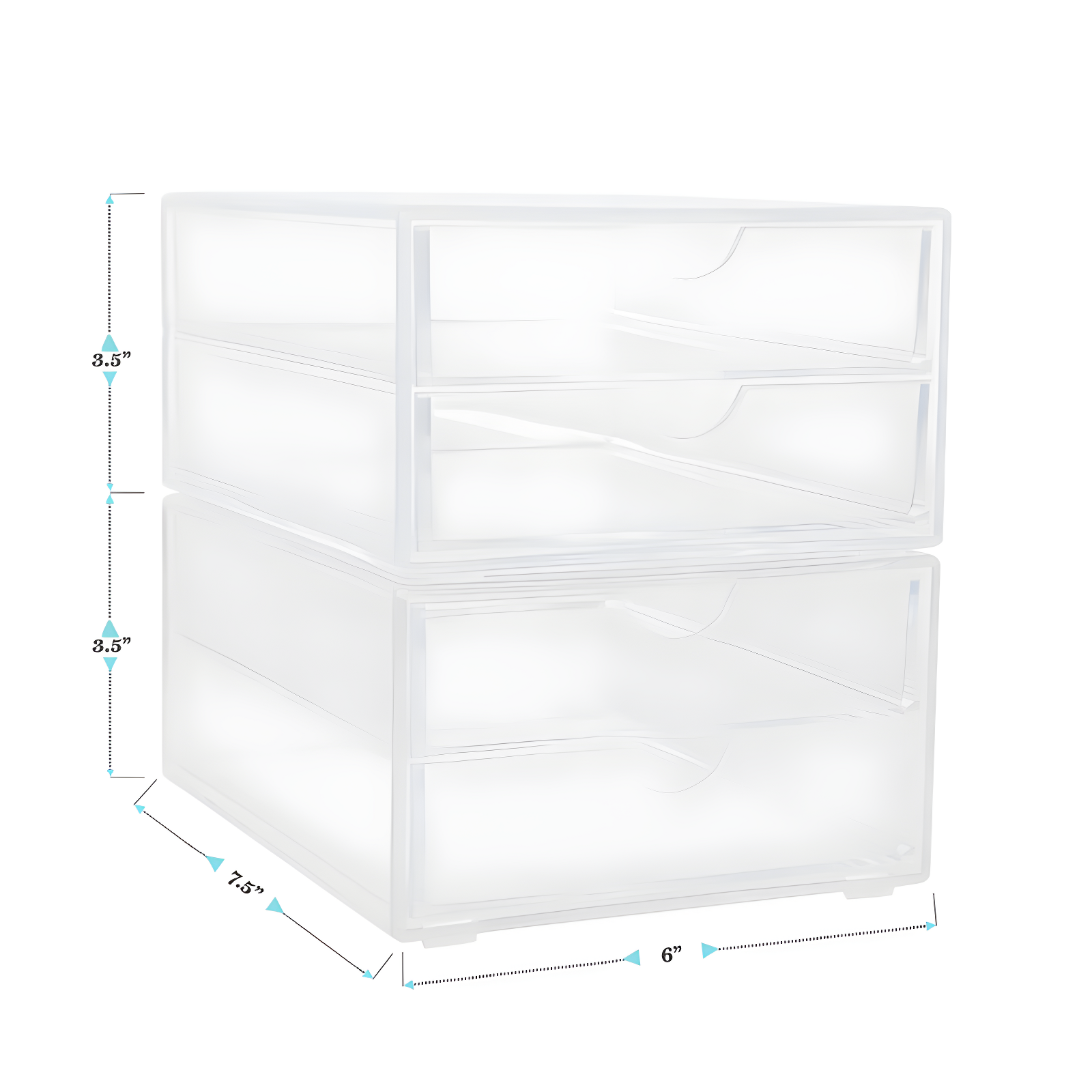 Martha Stewart Thomas Martha Stewart Plastic Desktop Storage with Half Moon Opening Pullout Drawers (Set of 2)