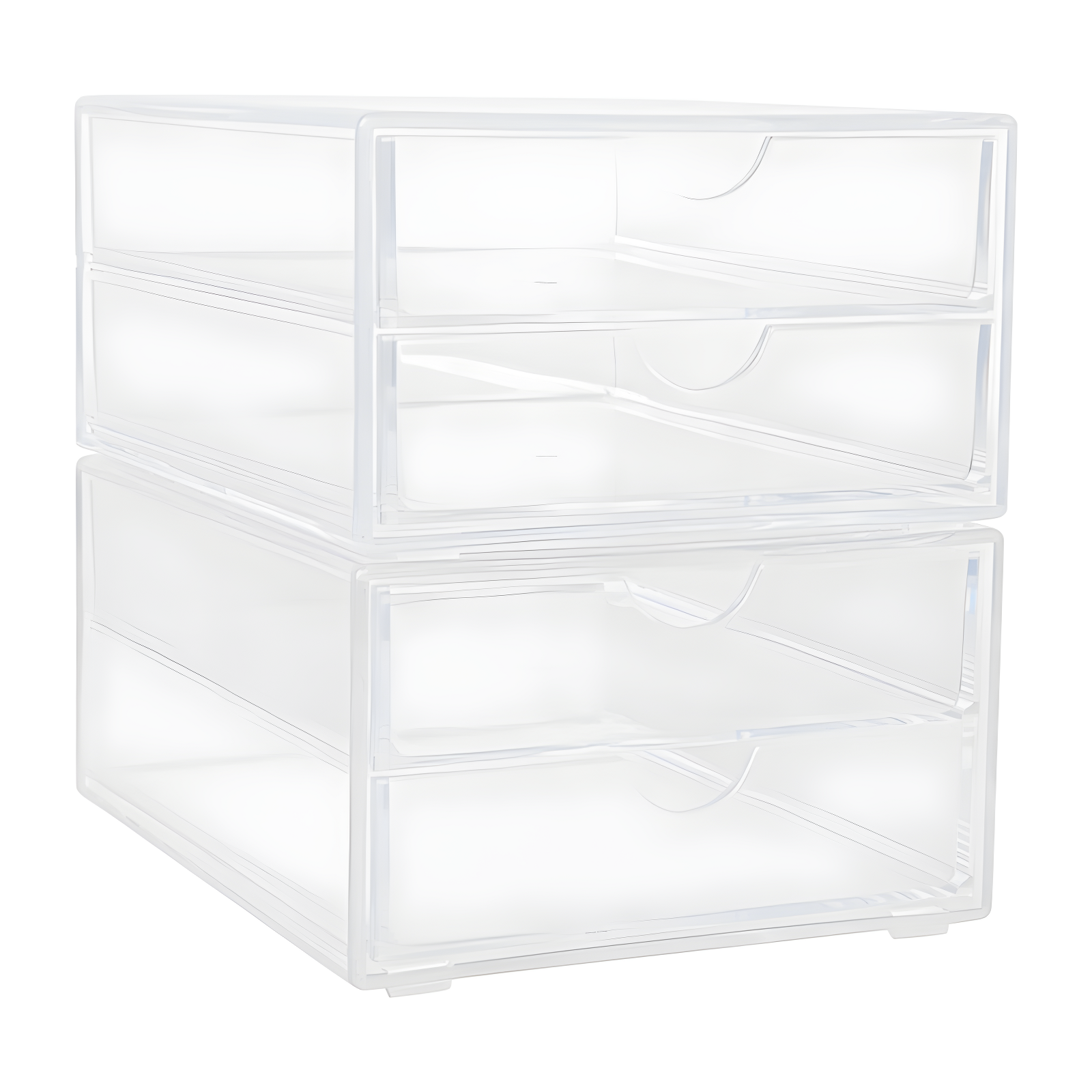 Martha Stewart Thomas Martha Stewart Plastic Desktop Storage with Half Moon Opening Pullout Drawers (Set of 2)