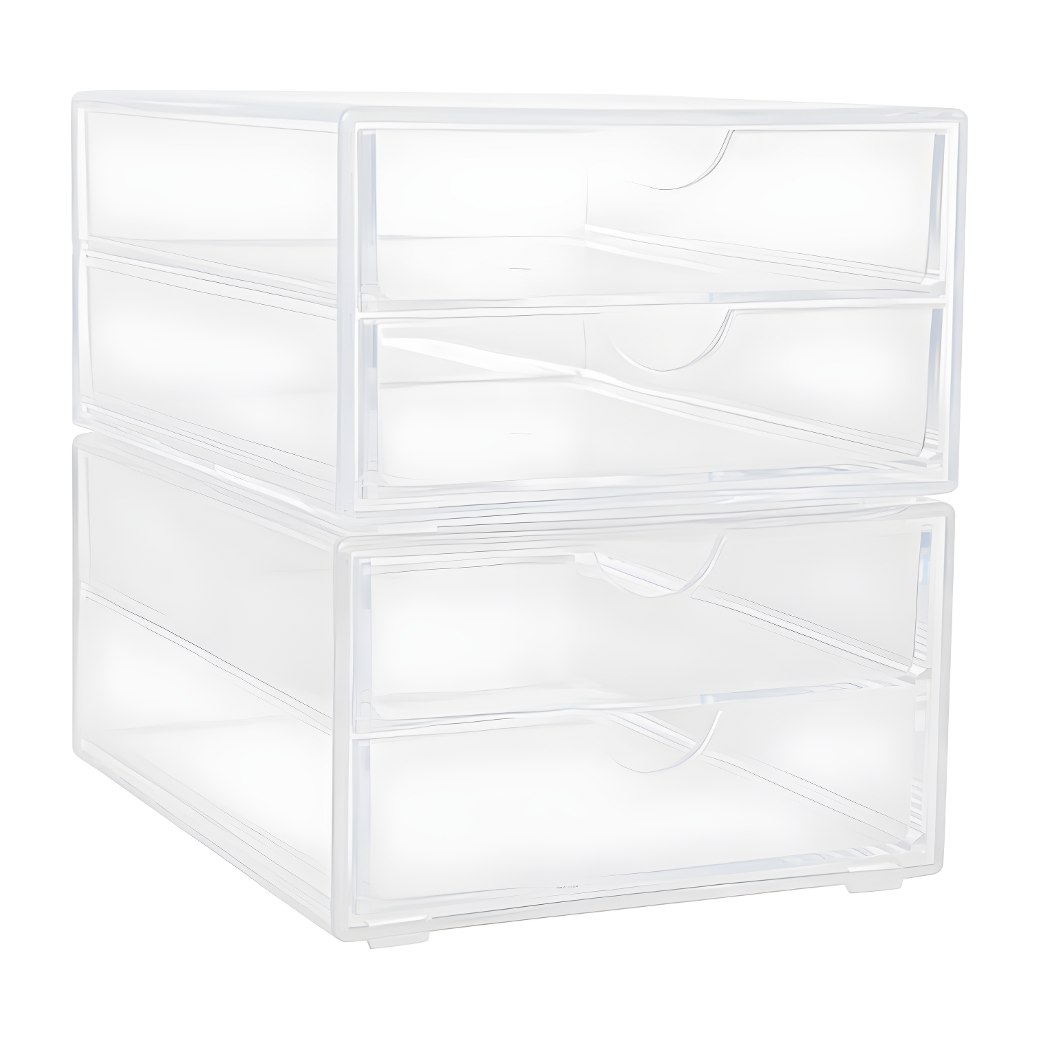 Martha Stewart Thomas Martha Stewart Plastic Desktop Storage with Half Moon Opening Pullout Drawers (Set of 2)