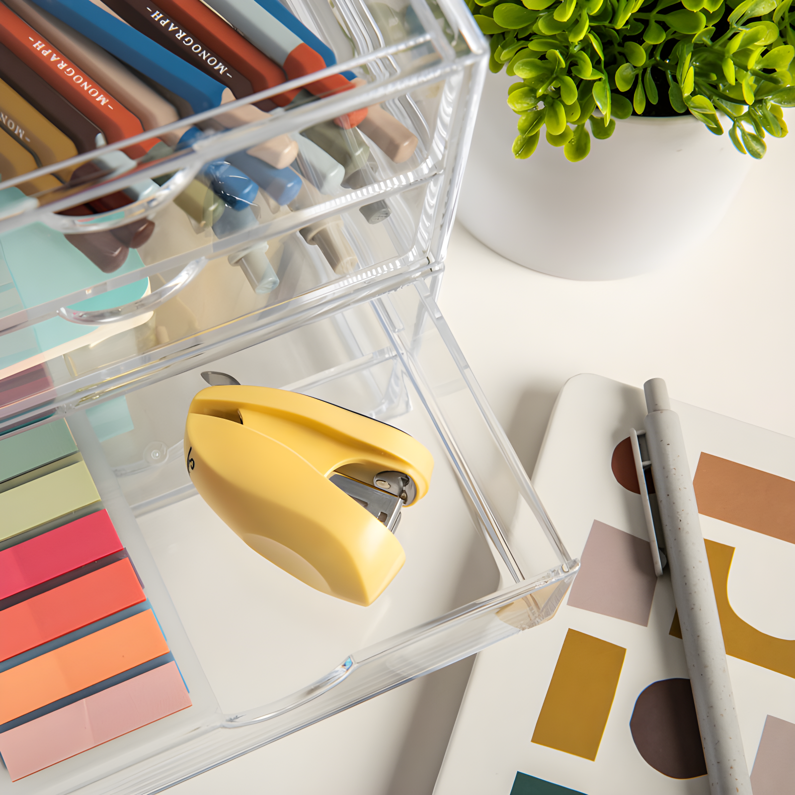 Martha Stewart Thomas Martha Stewart Plastic Desktop Storage with Half Moon Opening Pullout Drawers (Set of 2)