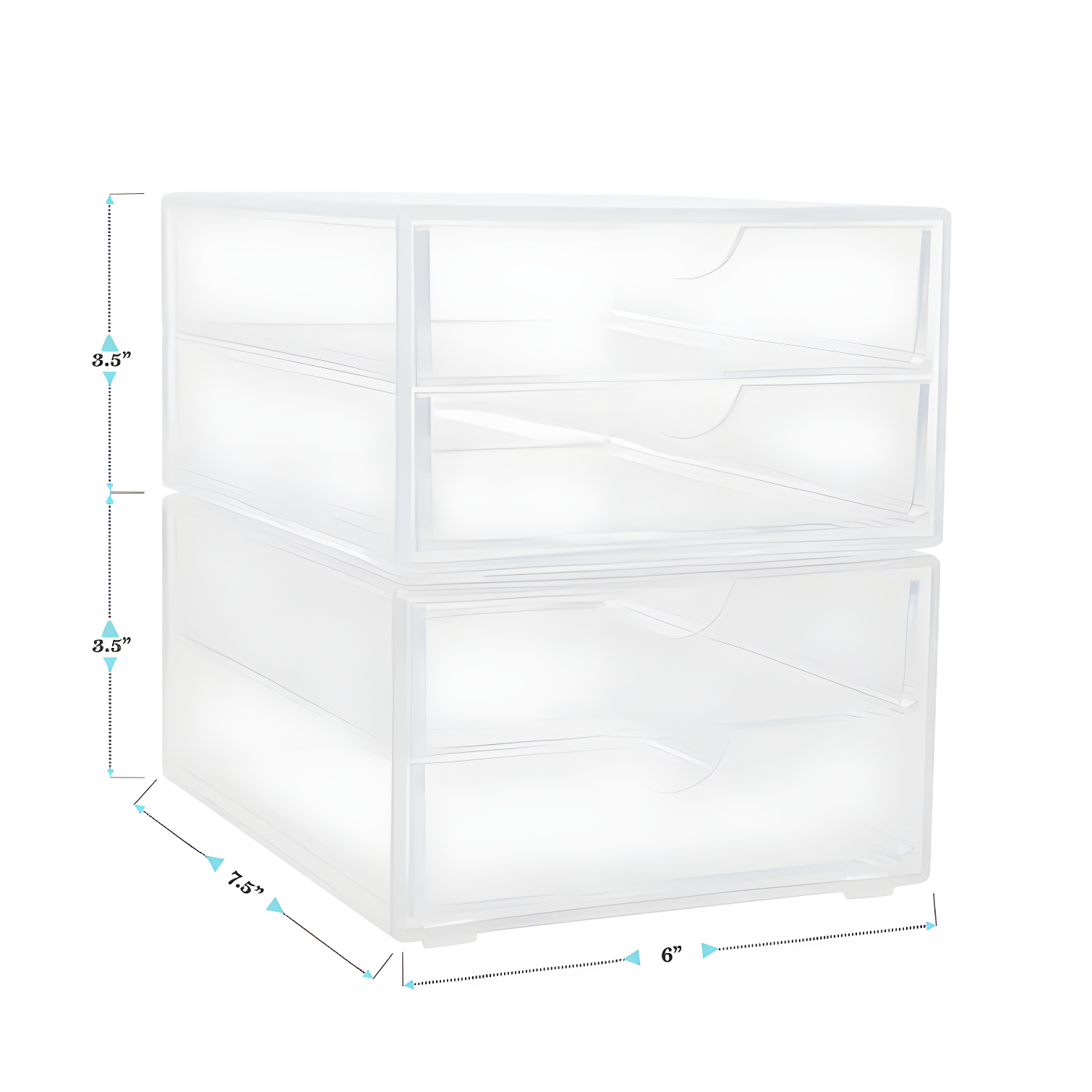 Martha Stewart Thomas Martha Stewart Plastic Desktop Storage with Half Moon Opening Pullout Drawers (Set of 2)