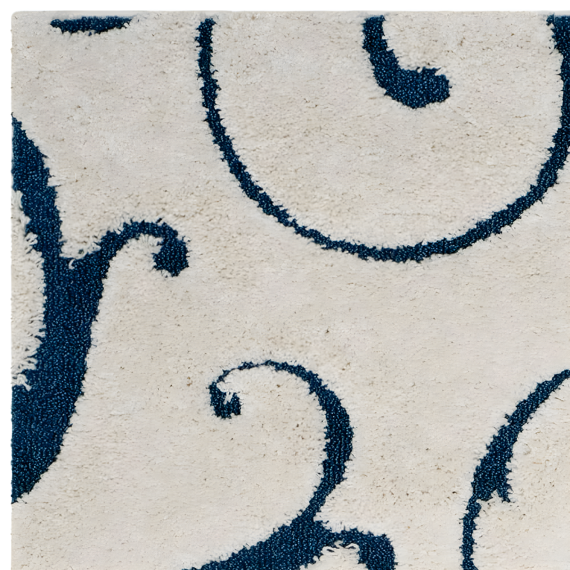 Florida Shag SG455 Power Loomed Indoor Area Rug - Cream/Blue - 5'3"x7'6" - Safavieh.