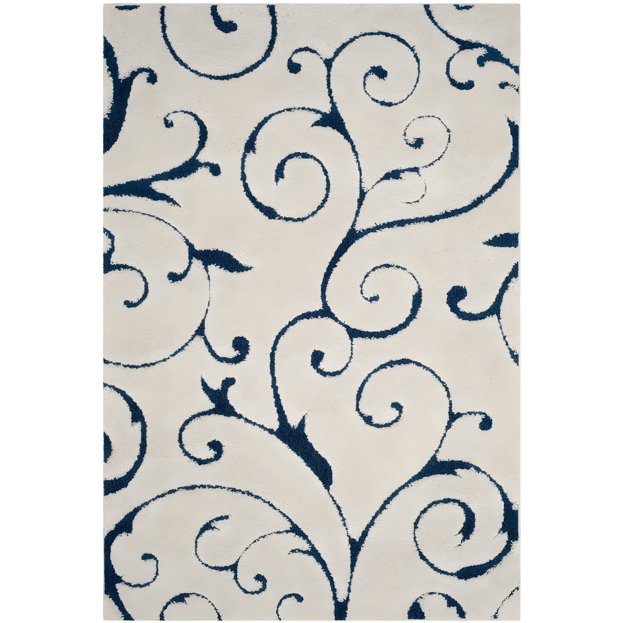 Florida Shag SG455 Power Loomed Indoor Area Rug - Cream/Blue - 5'3"x7'6" - Safavieh.