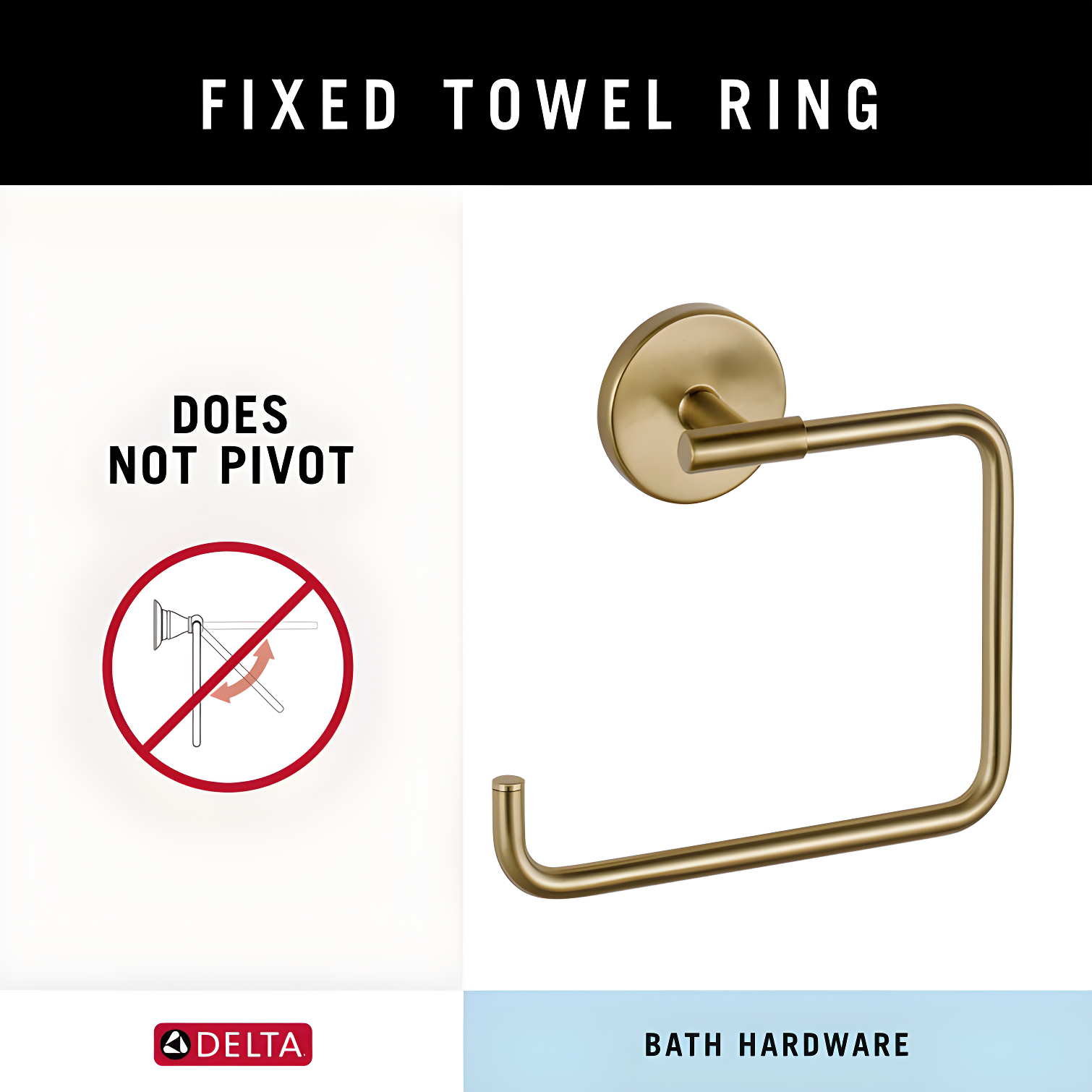 Trinsic Wall Mount Square Open Towel Ring Bath Hardware Accessory