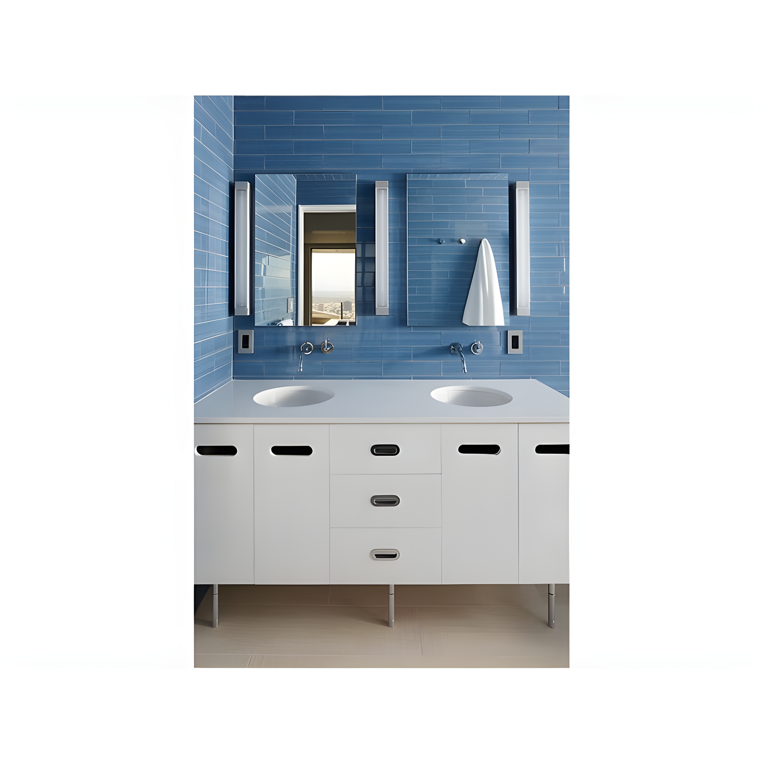 Verdera® Recessed or Surface Mount Frameless Medicine Cabinet with 3 Adjustable Shelves