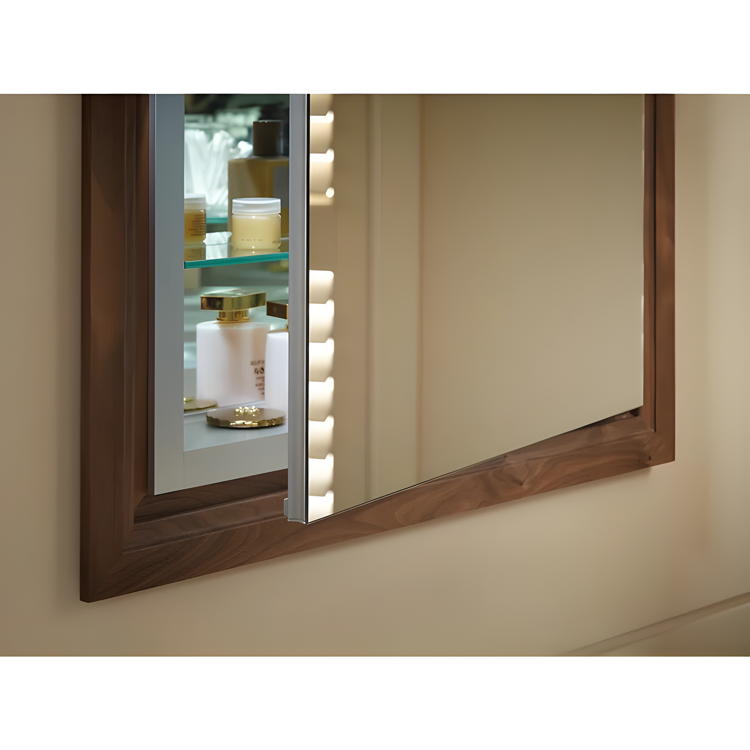Verdera® Recessed or Surface Mount Frameless Medicine Cabinet with 3 Adjustable Shelves