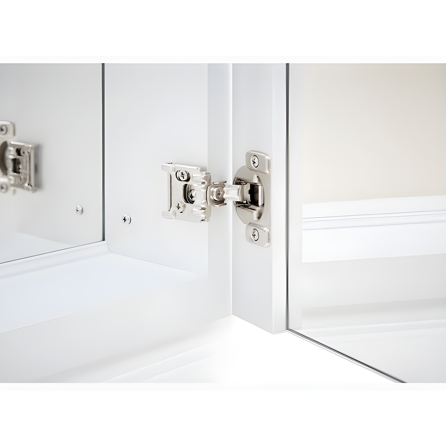 Verdera® Recessed or Surface Mount Frameless Medicine Cabinet with 3 Adjustable Shelves