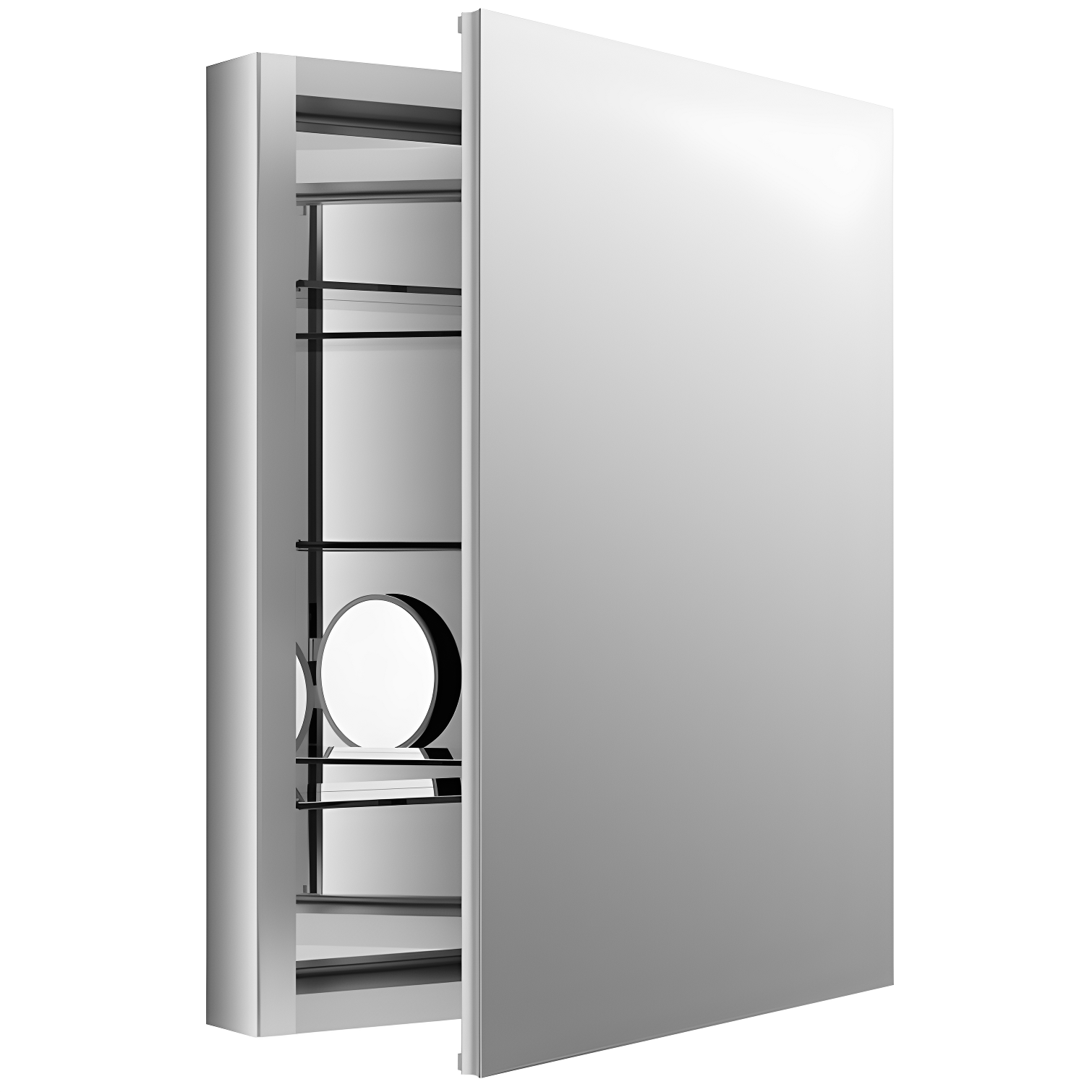Verdera® Recessed or Surface Mount Frameless Medicine Cabinet with 3 Adjustable Shelves