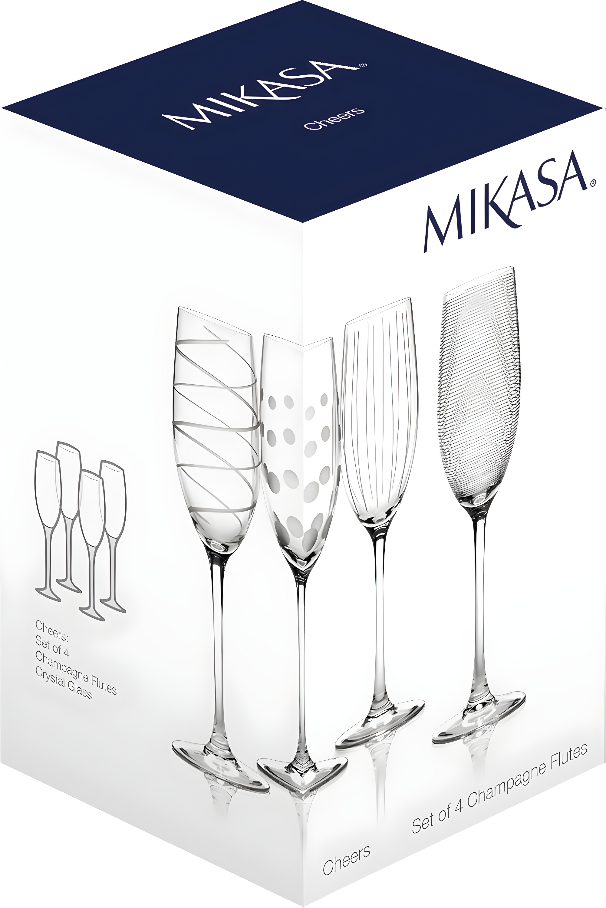 Mikasa Cheers 8-Ounce Champagne Flutes, Service for 4