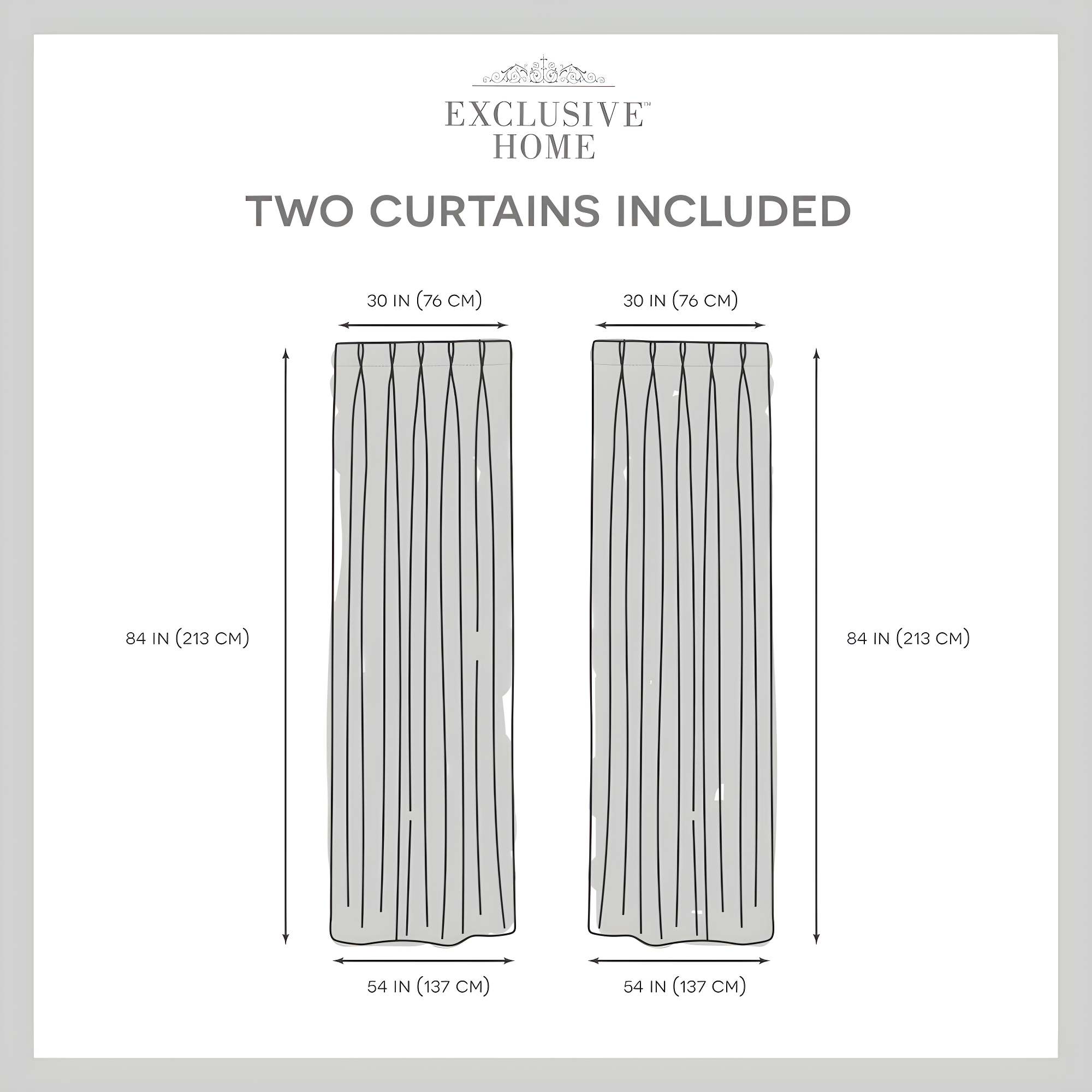 Exclusive Home Curtains Sateen Twill Woven Room Darkening Blackout Pinch Pleat Curtain Panel Pair, 84" Length, Charcoal