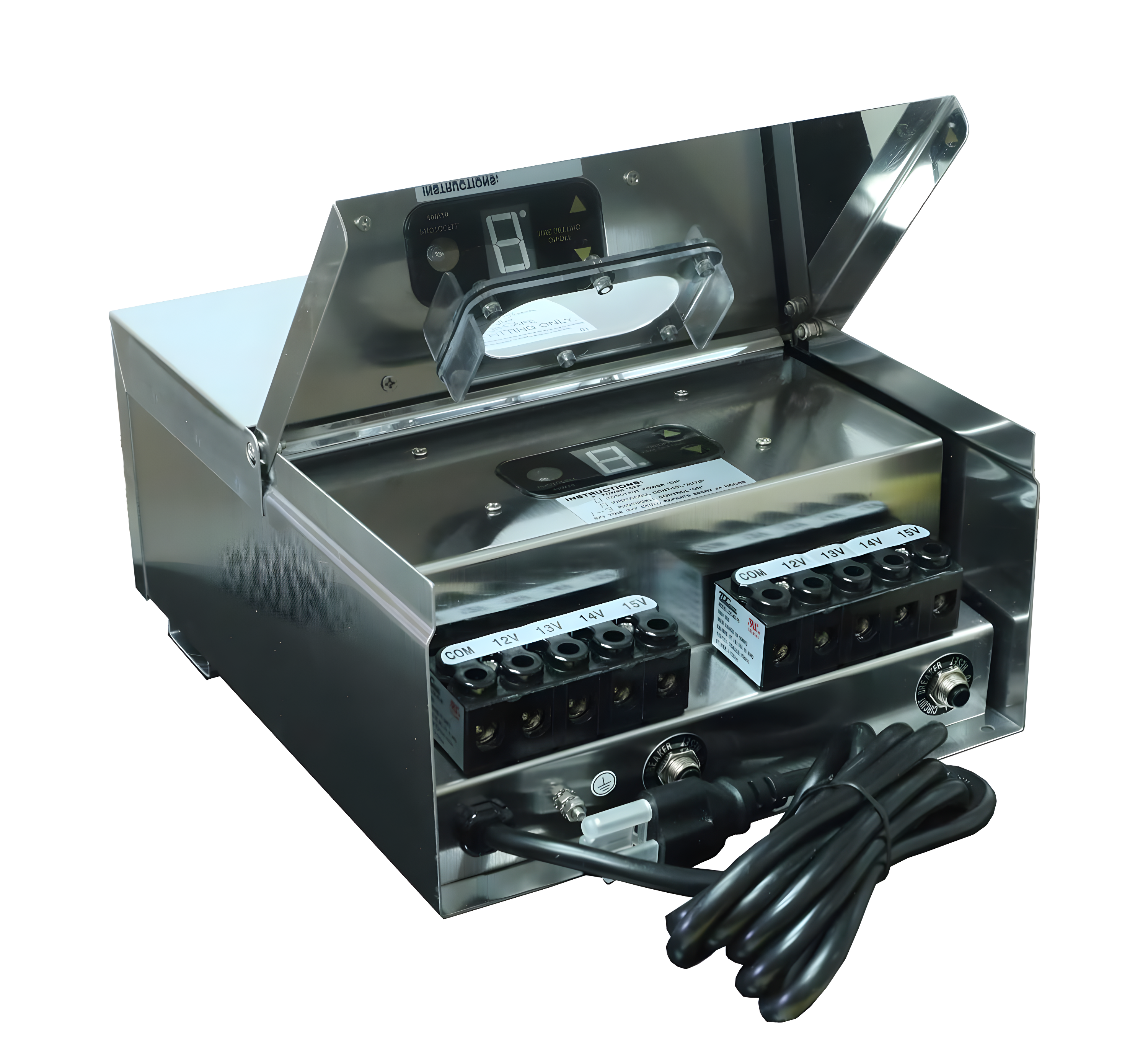 Best Pro Lighting 600W Multi Tap 12V - 15V Stainless Steel Low Voltage Landscape Light Transformer BPL600W-12VSS