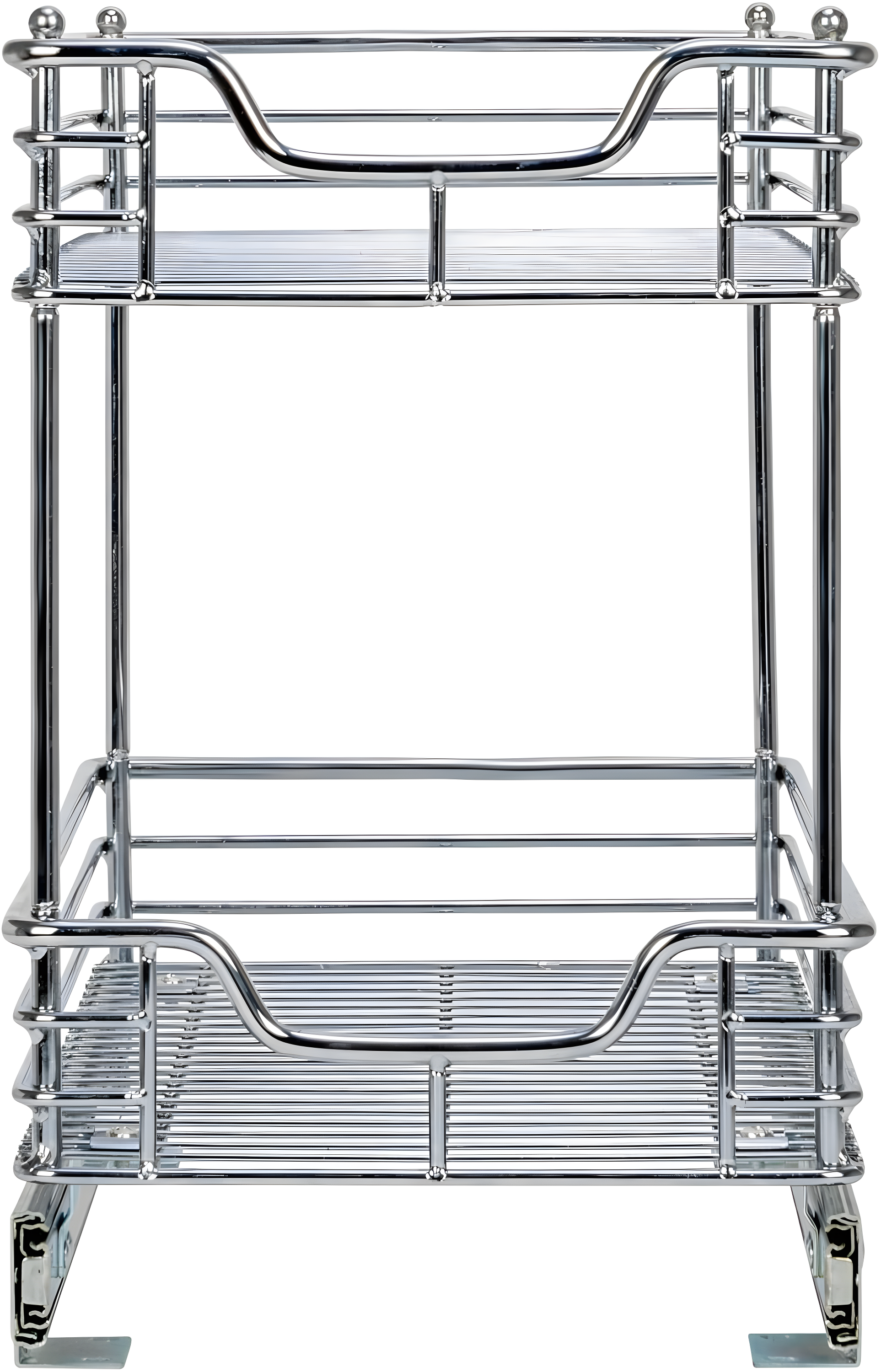 Glidez Multipurpose Chrome-Plated Steel Pull-Out/Slide-Out Storage Organizer for Under Cabinet Use - 2-Tier Design - Chrome