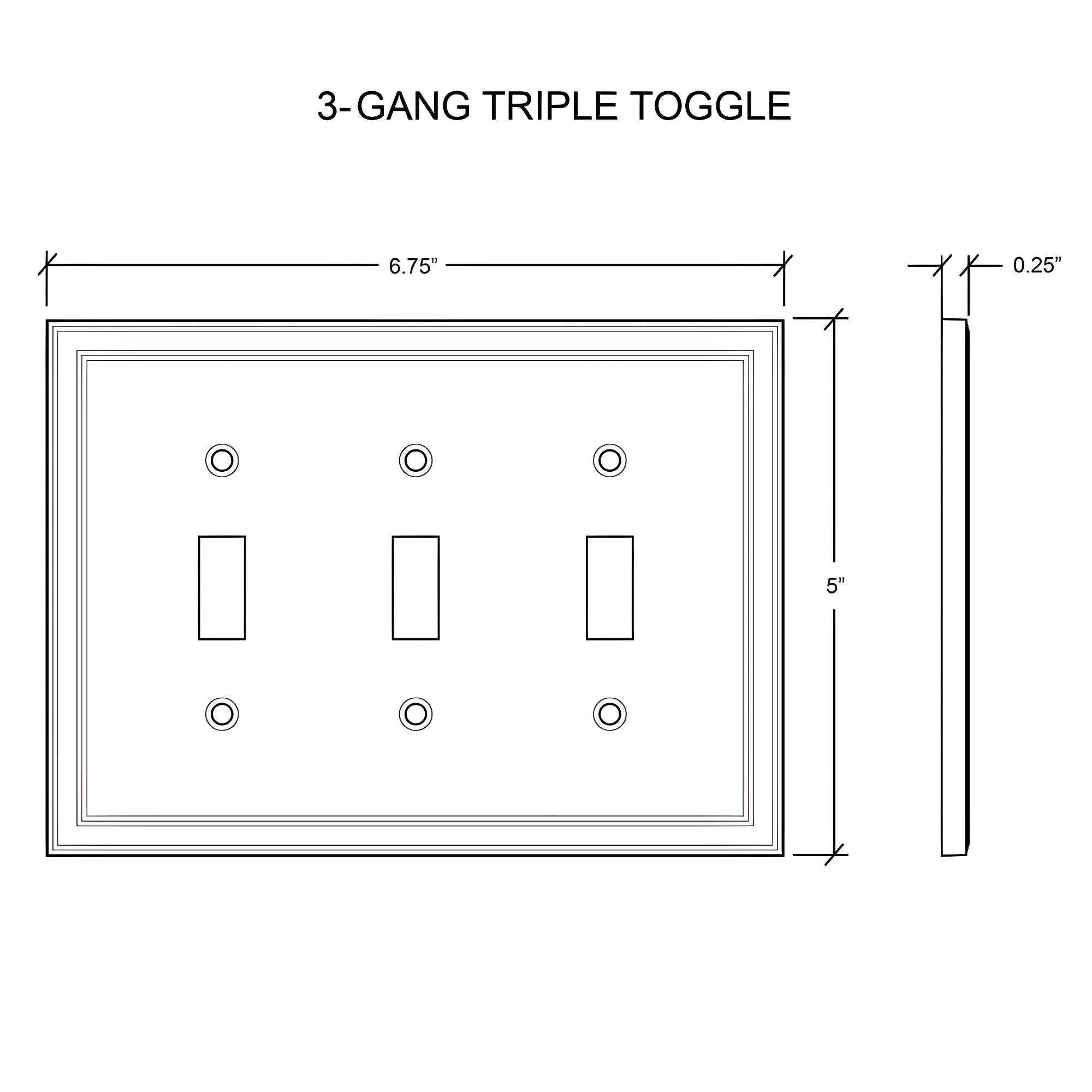 3-Gang - Bright White Toggle Stone Wall Plate (1 Pack)
