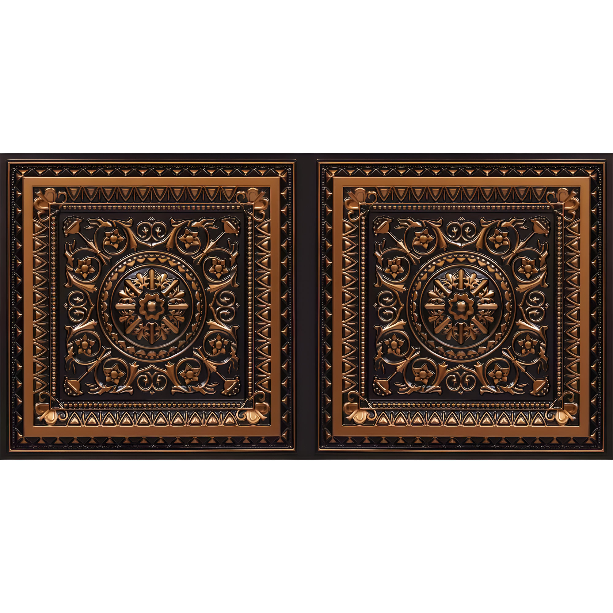 Marseille 24'' W Textured PVC Drop-In Ceiling Tile In Antique Gold