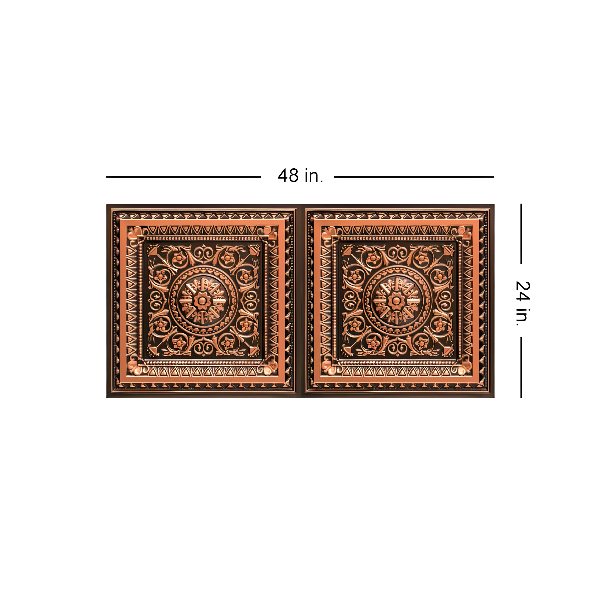 Marseille 24'' W Textured PVC Drop-In Ceiling Tile In Antique Gold