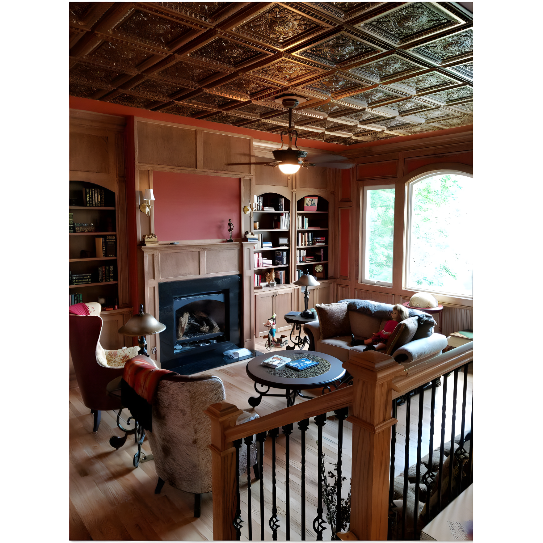 Marseille 24'' W Textured PVC Drop-In Ceiling Tile In Antique Gold