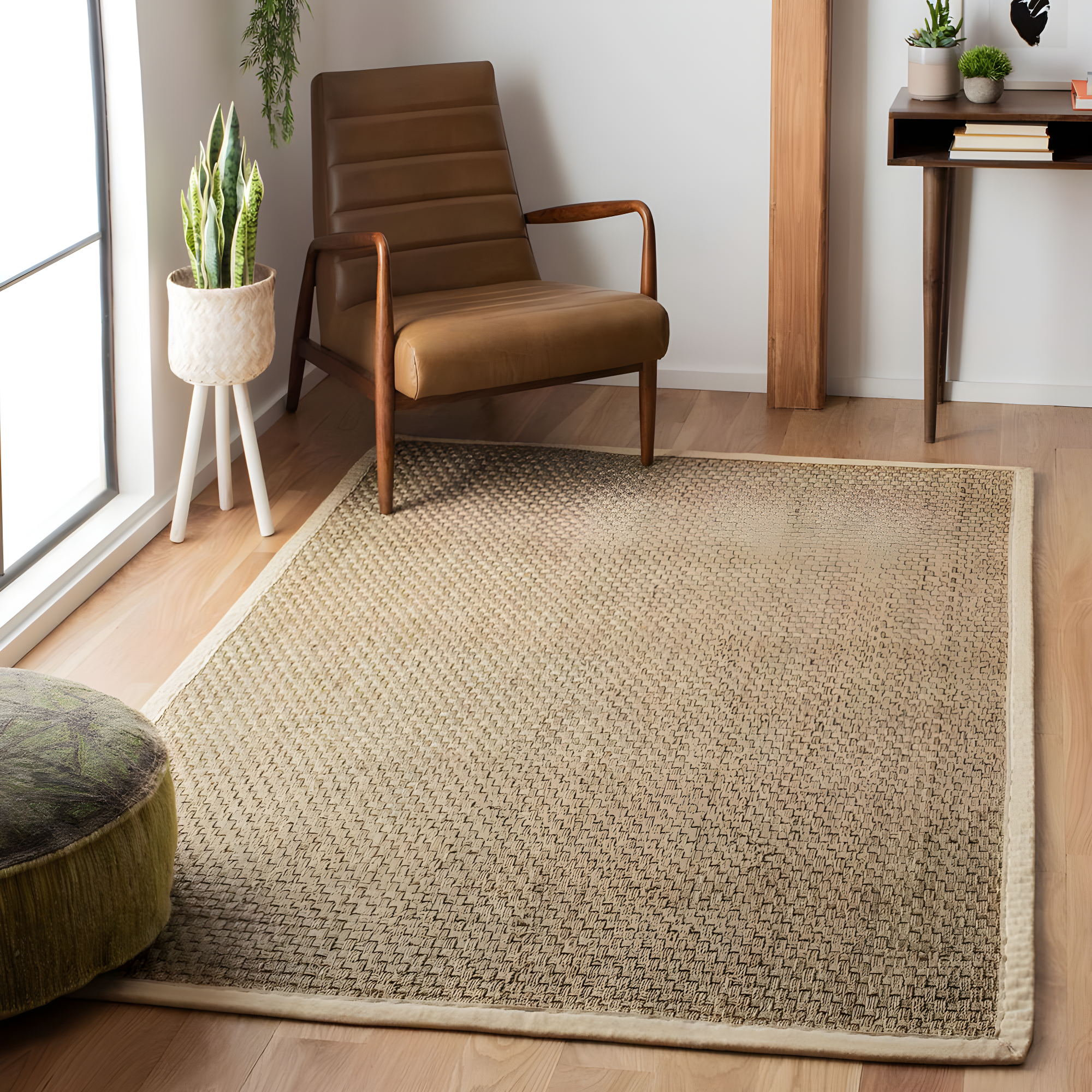Natural Fiber NF114 Power Loomed Indoor Accent Rug - Natural/Ivory - 3'x3' - Safavieh.