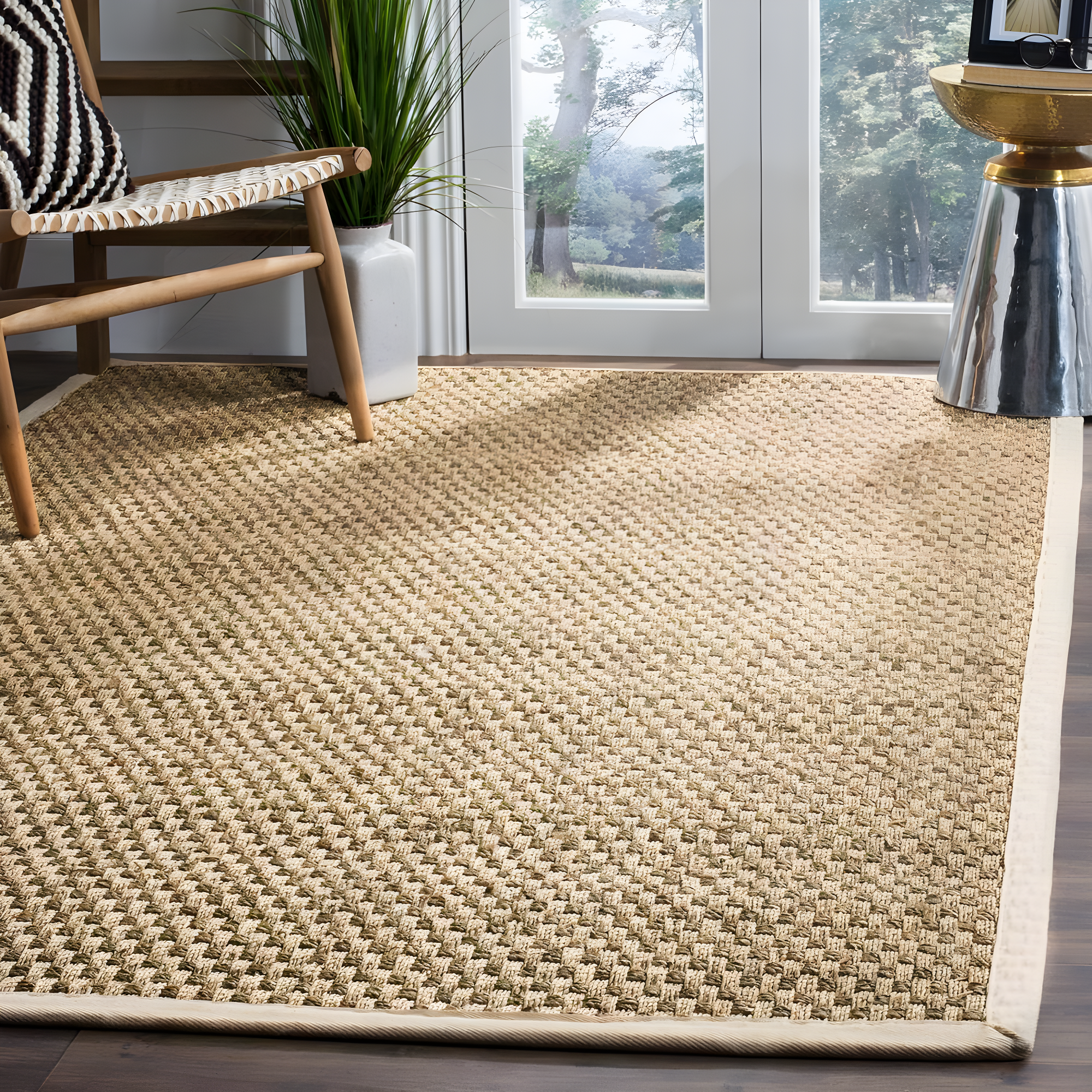 Natural Fiber NF114 Power Loomed Indoor Accent Rug - Natural/Ivory - 3'x3' - Safavieh.