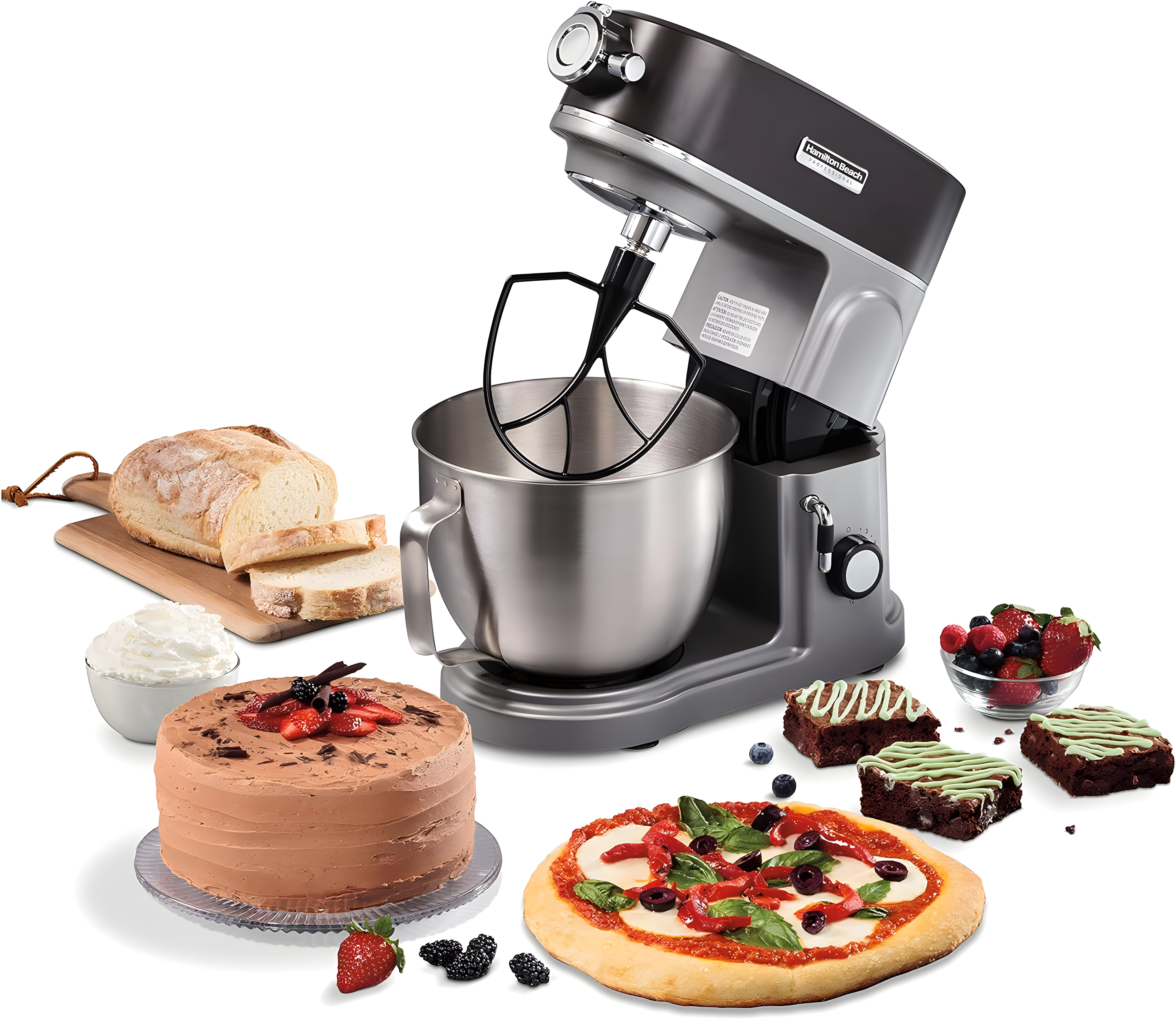 Hamilton Beach® Professional All-Metal Stand Mixer with Specialty Attachment Hub 5 Quart