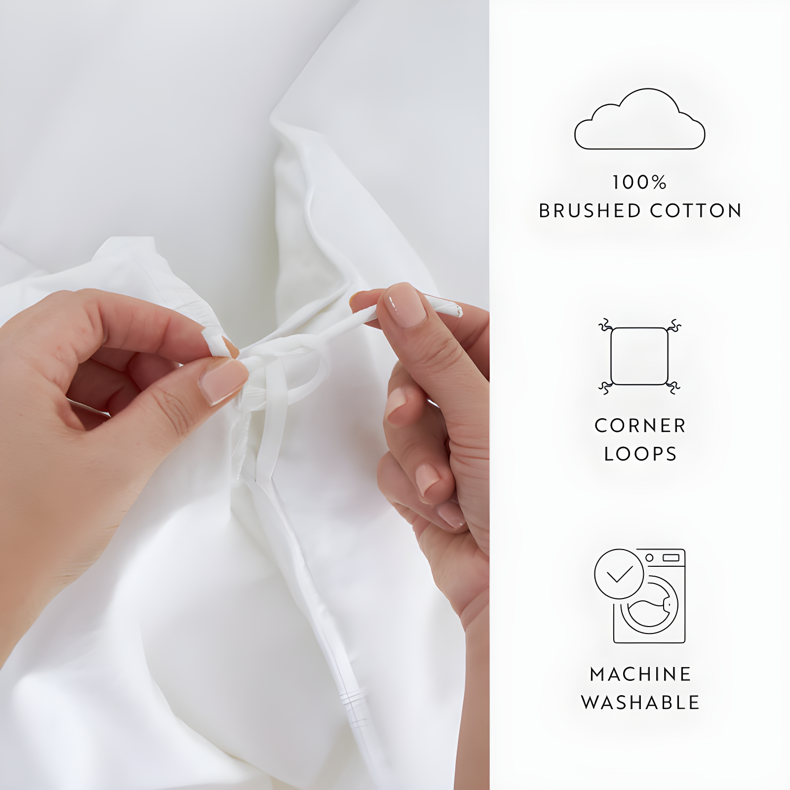 Becky Cameron 100% Cotton Down Alternative Comforter/Duvet Insert - Vintage Washed and Brushed Cotton Shell
