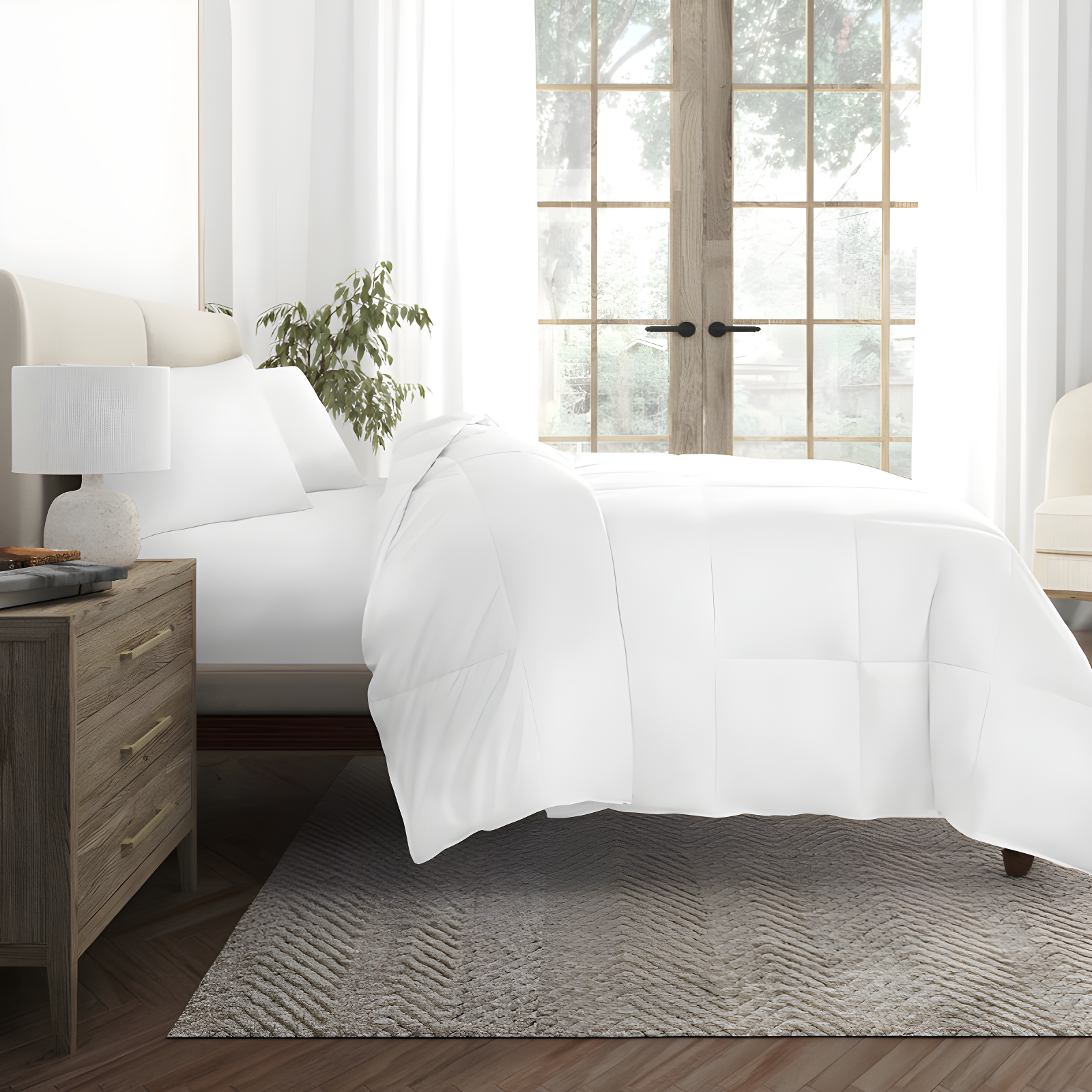 Becky Cameron 100% Cotton Down Alternative Comforter/Duvet Insert - Vintage Washed and Brushed Cotton Shell