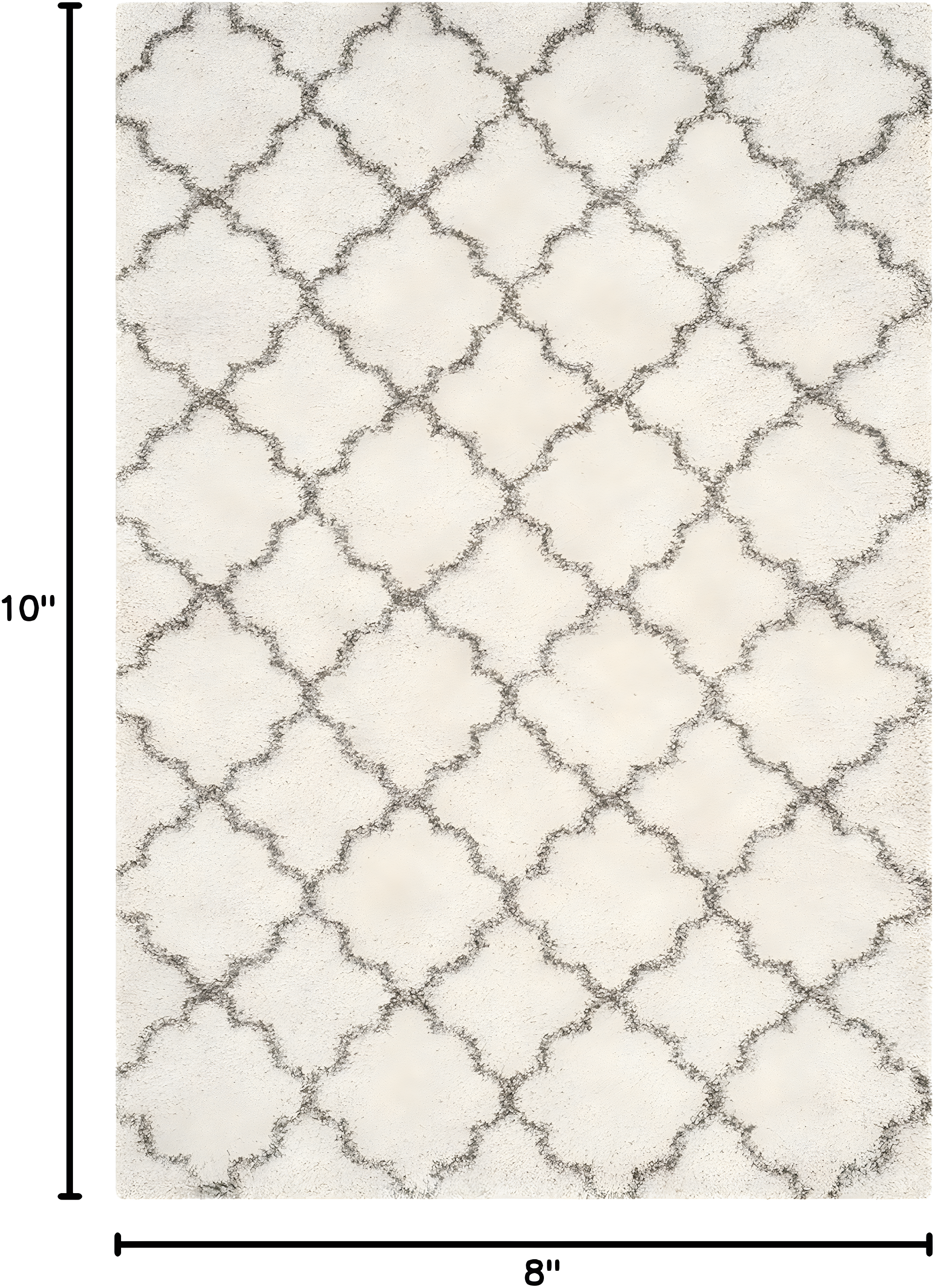 Hudson Shag SGH282 Power Loomed Indoor Area Rug - Ivory/Grey - 8'x10' - Safavieh