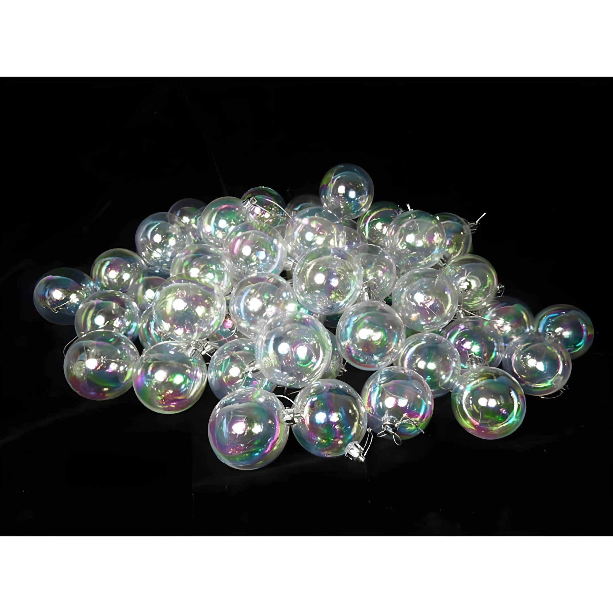 Northlight 60ct Shatterproof Iridescent Shiny Christmas Ball Ornament Set 2.5" - Clear