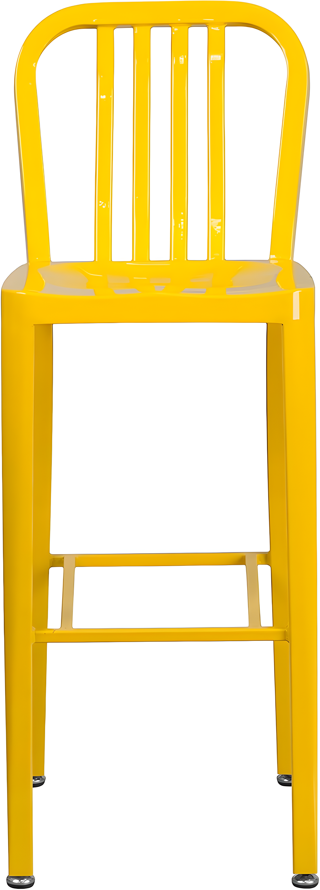 Flash Furniture Commercial Grade 30" High Yellow Metal Indoor-Outdoor Barstool with Vertical Slat Back