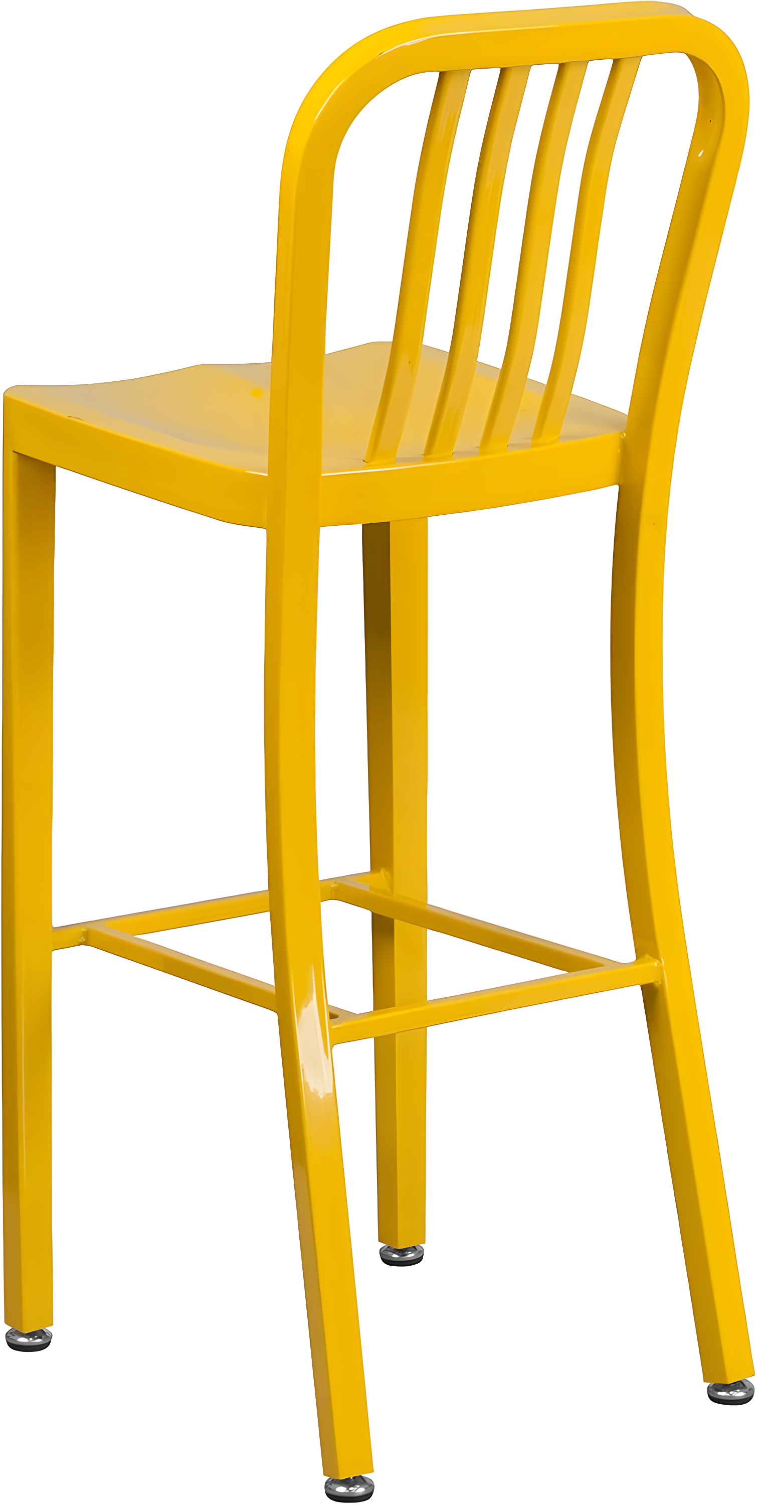 Flash Furniture Commercial Grade 30" High Yellow Metal Indoor-Outdoor Barstool with Vertical Slat Back