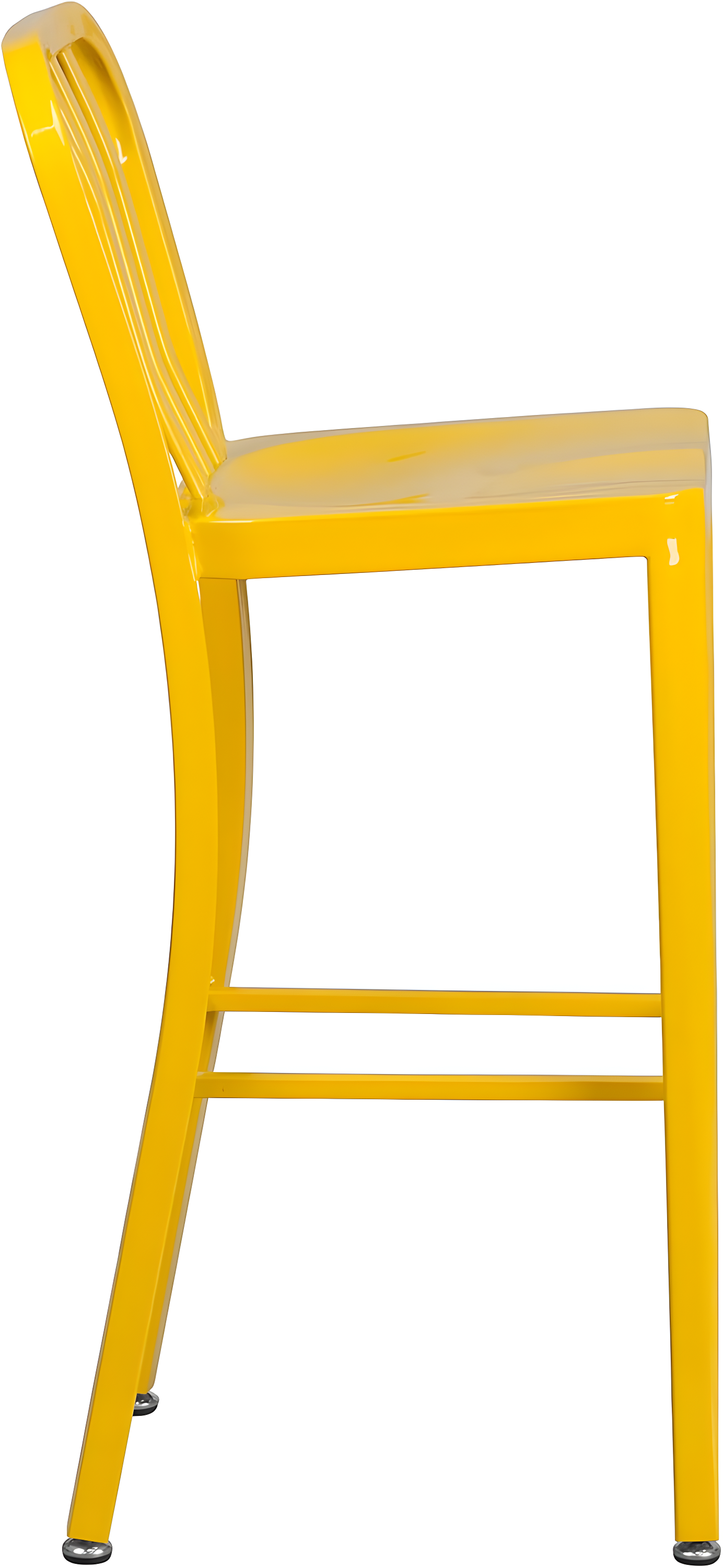 Flash Furniture Commercial Grade 30" High Yellow Metal Indoor-Outdoor Barstool with Vertical Slat Back