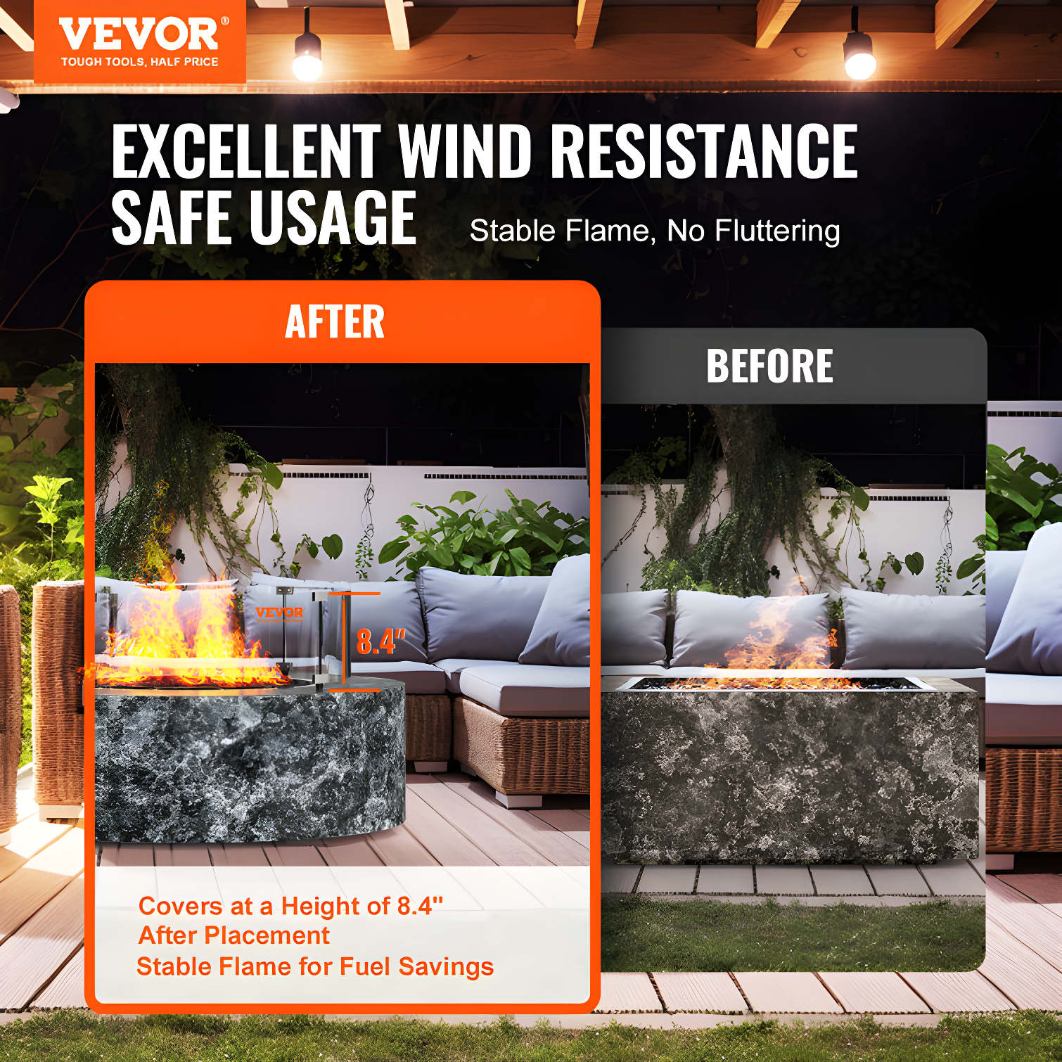 VEVOR Circle Stainless Steel Fire Pit Accessory (Set of 4)