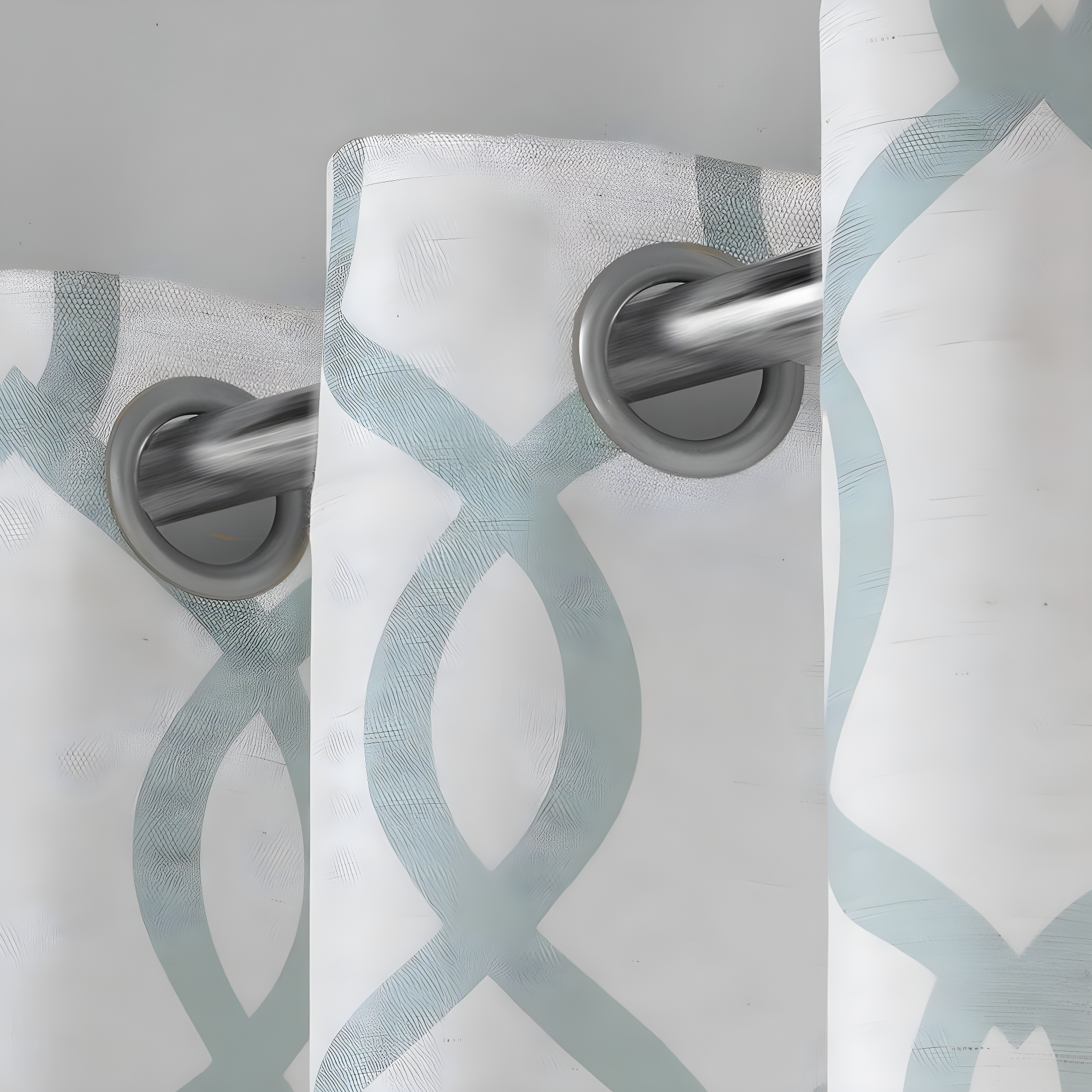 Set of 2 96"x54 Kochi Linen Blend Grommet Top Window Curtain Panel Sea Foam Green - Exclusive Home: Light Filtering Drapes