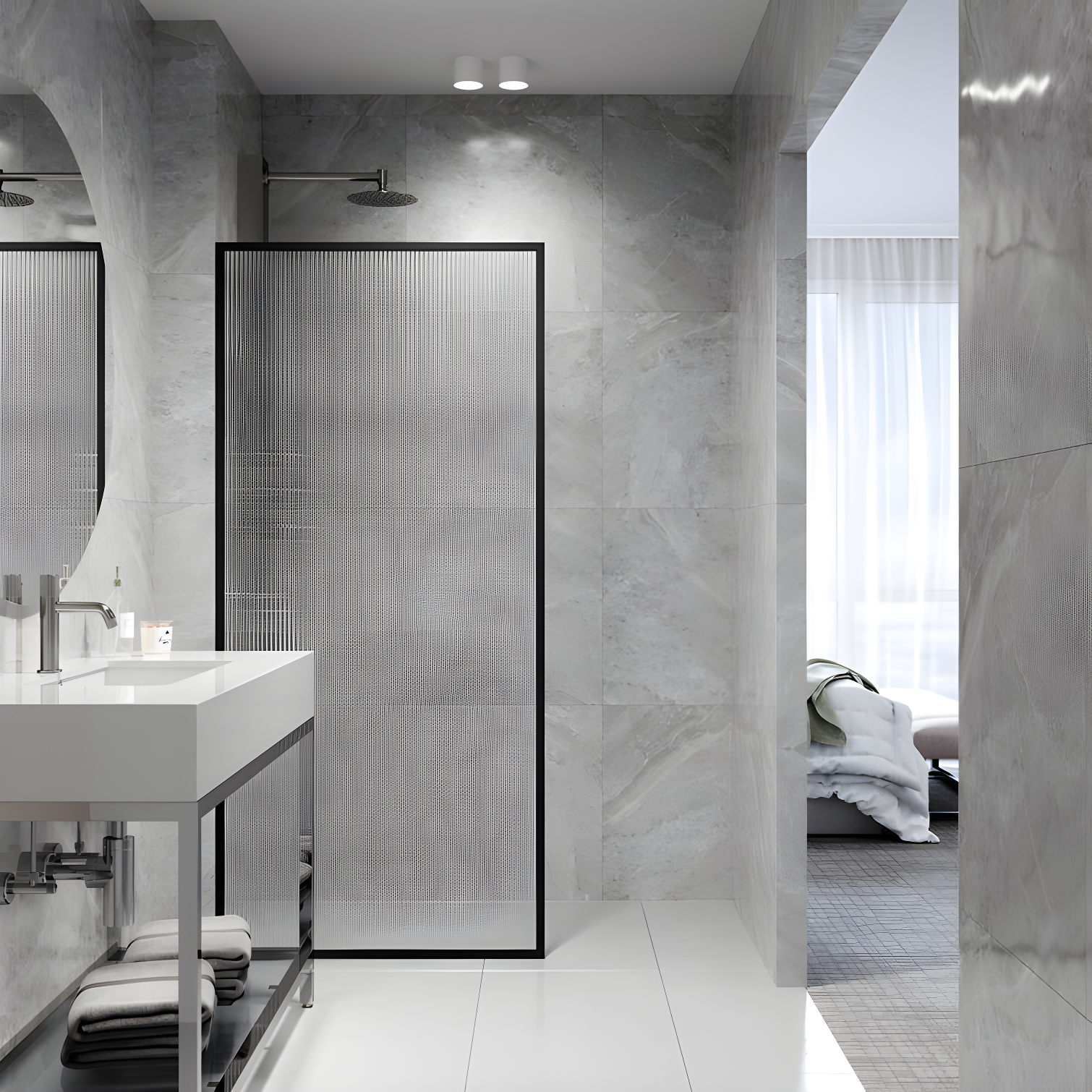 Meridian 34" W x 74" H Fixed Framed Shower Screen with 3/8" Glass
