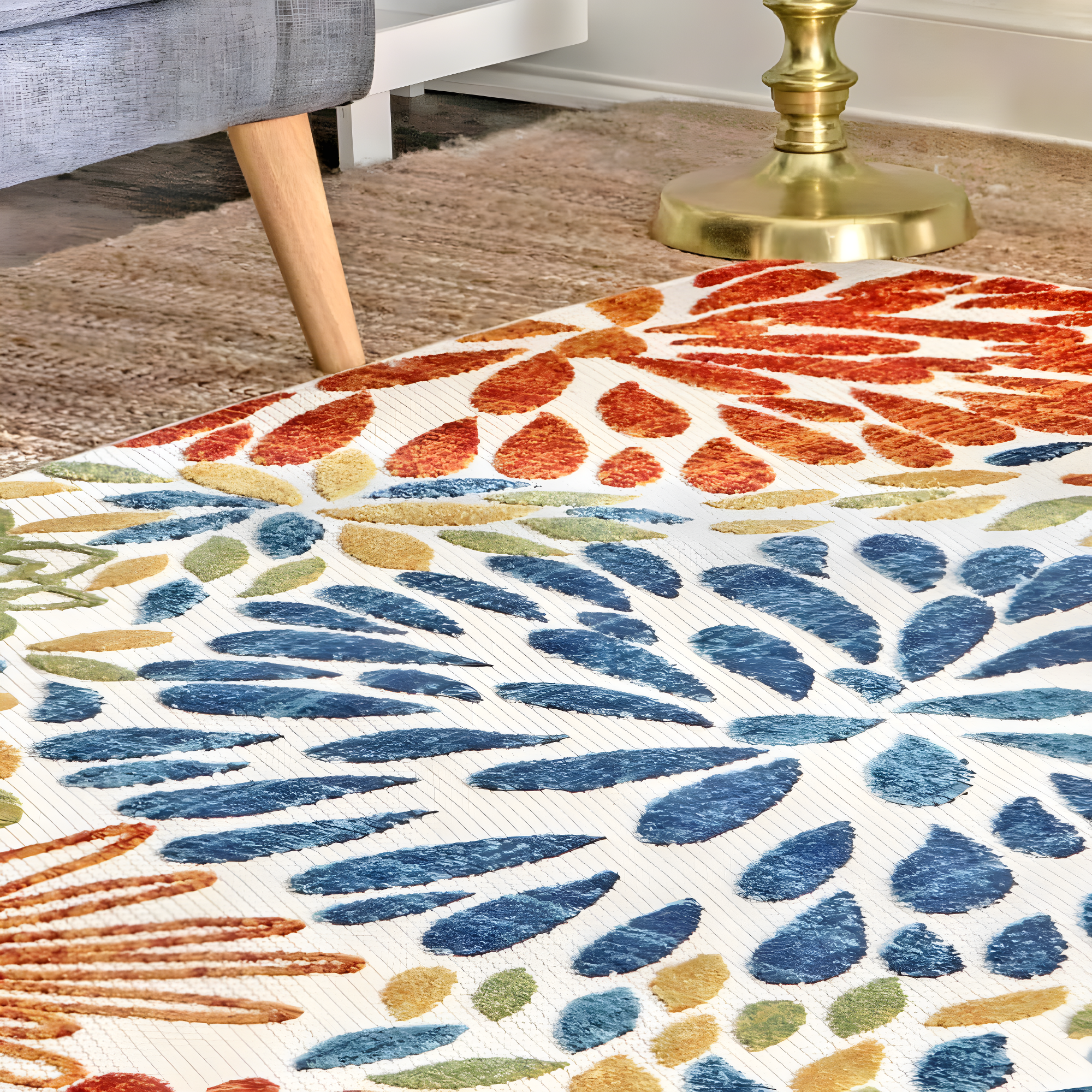 Nuloom Monique Floral & Paisley 2x3 Indoor/Outdoor Accent Rug for Living Room Patio Deck Front Porch Entryway Kitchen, Blue/Multicolor