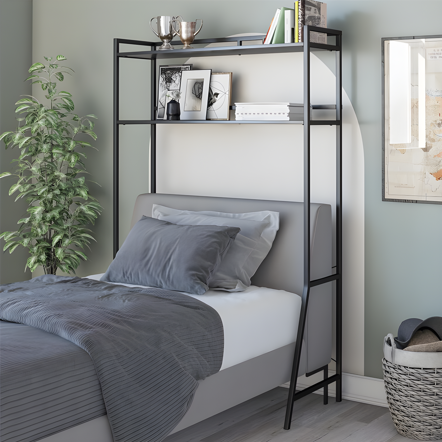 Novogratz Beverly Over-The-Bed Storage Shelves for Twin & XL Twin Beds