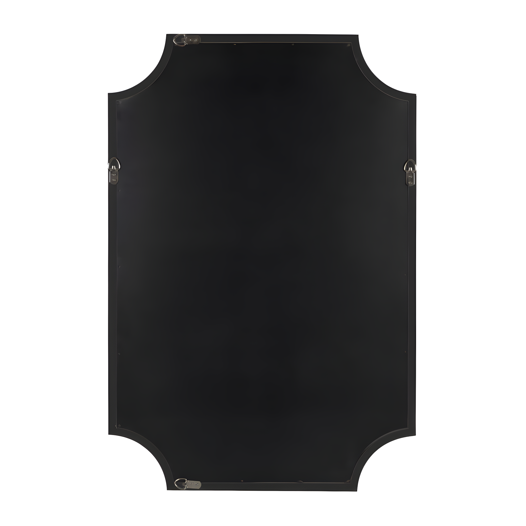 Kate and Laurel 24" x 36" Hogan Framed Scallop Wall Mirror Black : Modern Style, MDF Frame, No Assembly Required