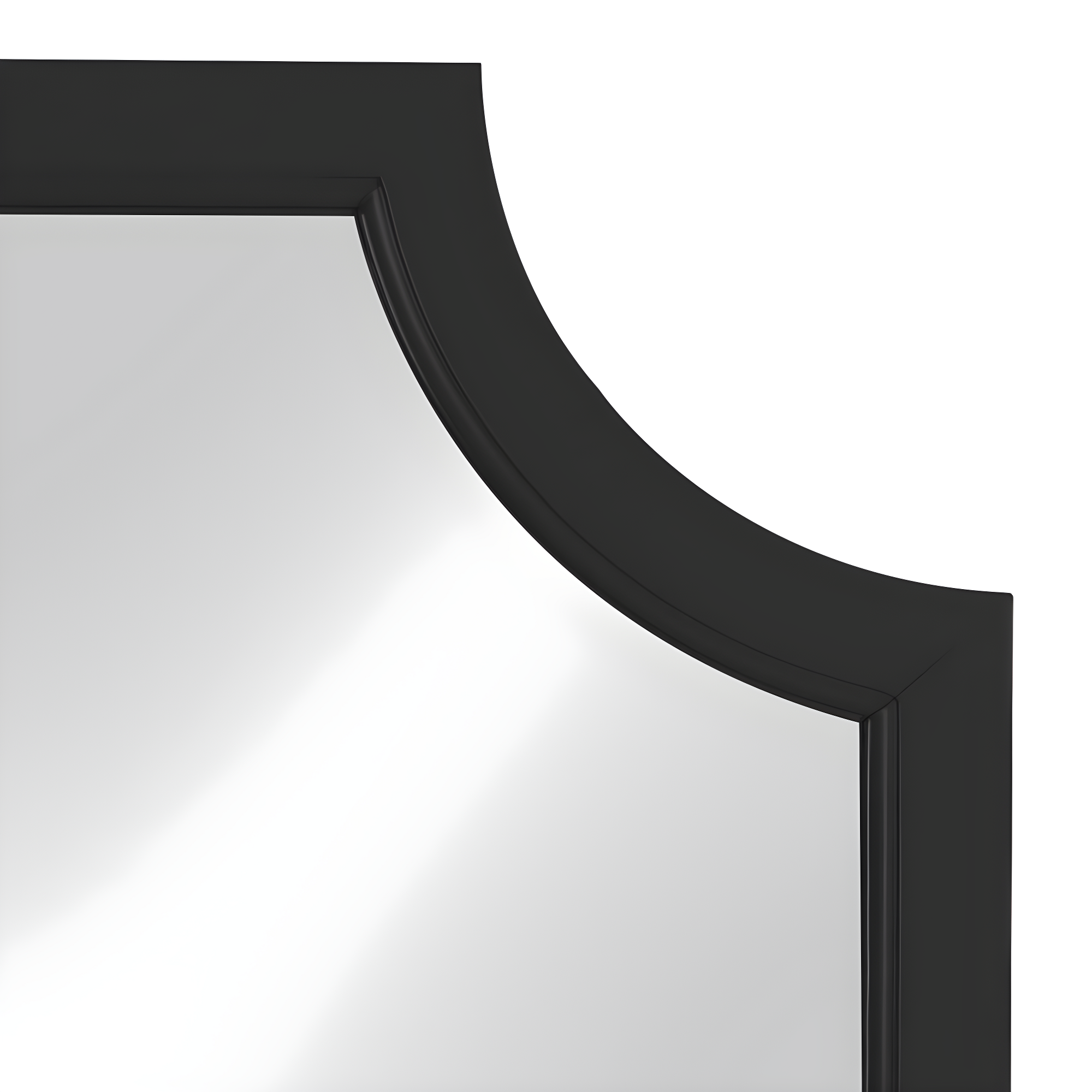 Kate and Laurel 24" x 36" Hogan Framed Scallop Wall Mirror Black : Modern Style, MDF Frame, No Assembly Required