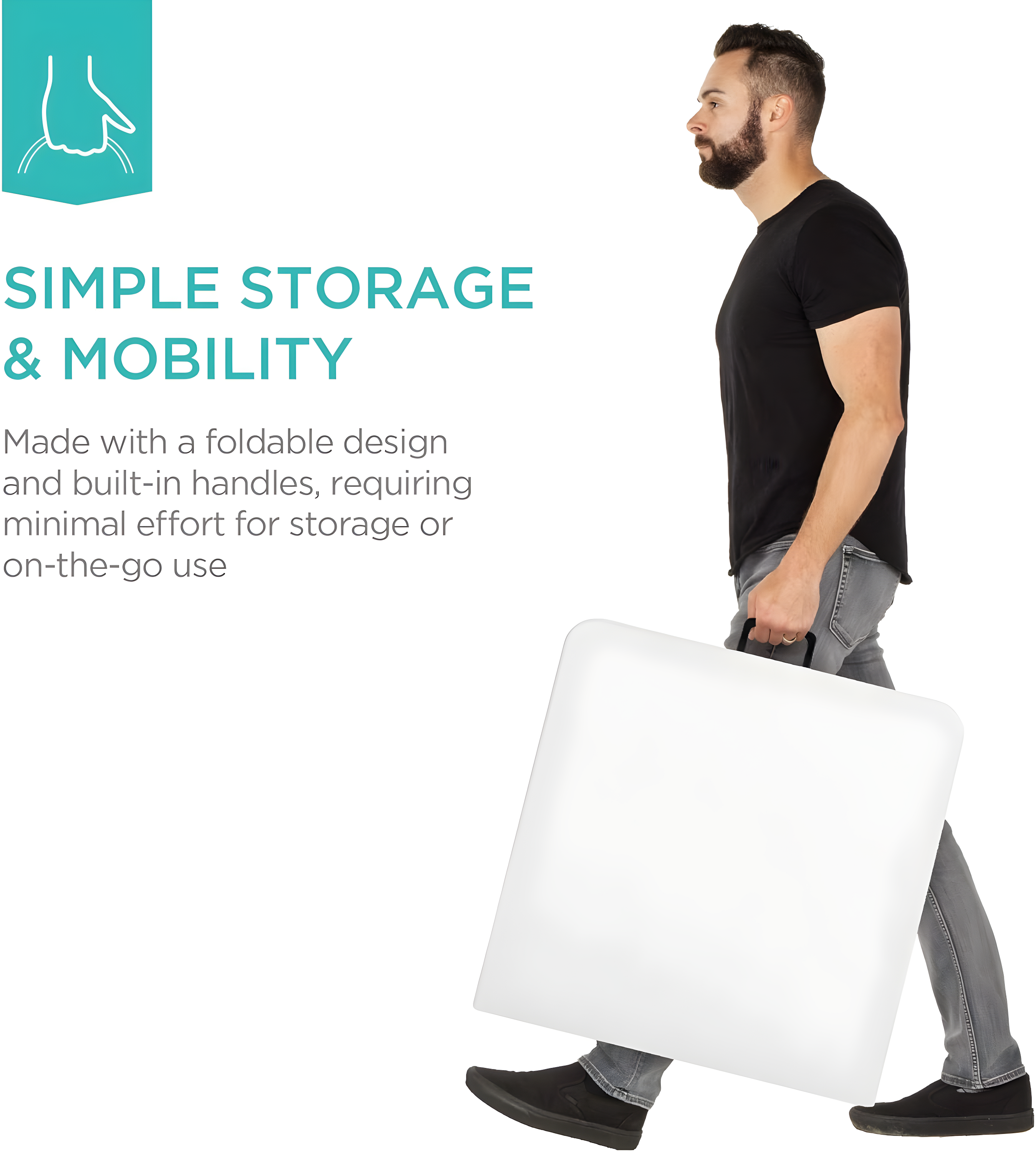 Best Choice Products Plastic Folding Table, Indoor Outdoor Heavy Duty Portable w/ Handle, Lock for Picnic