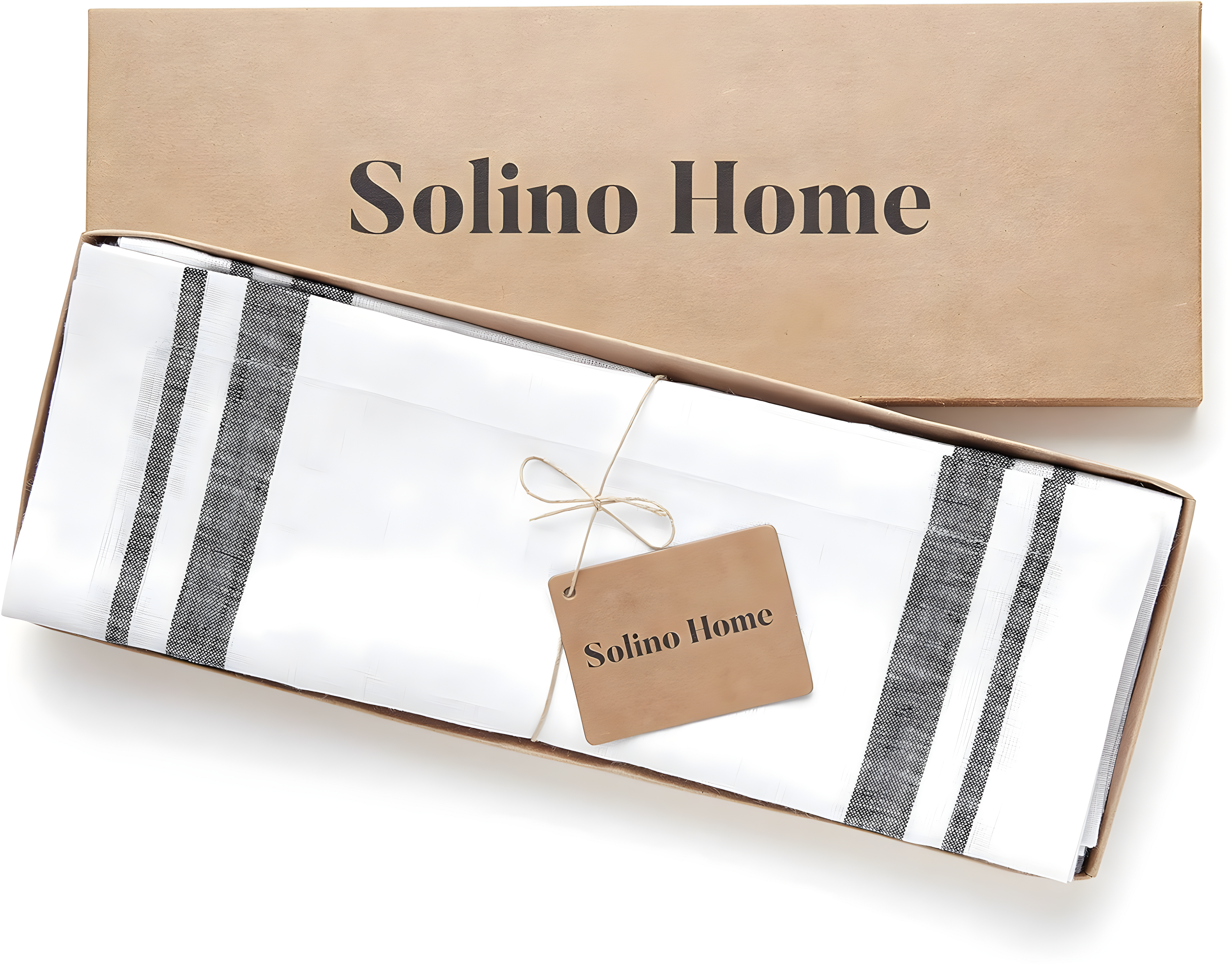 Solino Home French Stripe - 100% Pure Linen Placemats (Set of 4)